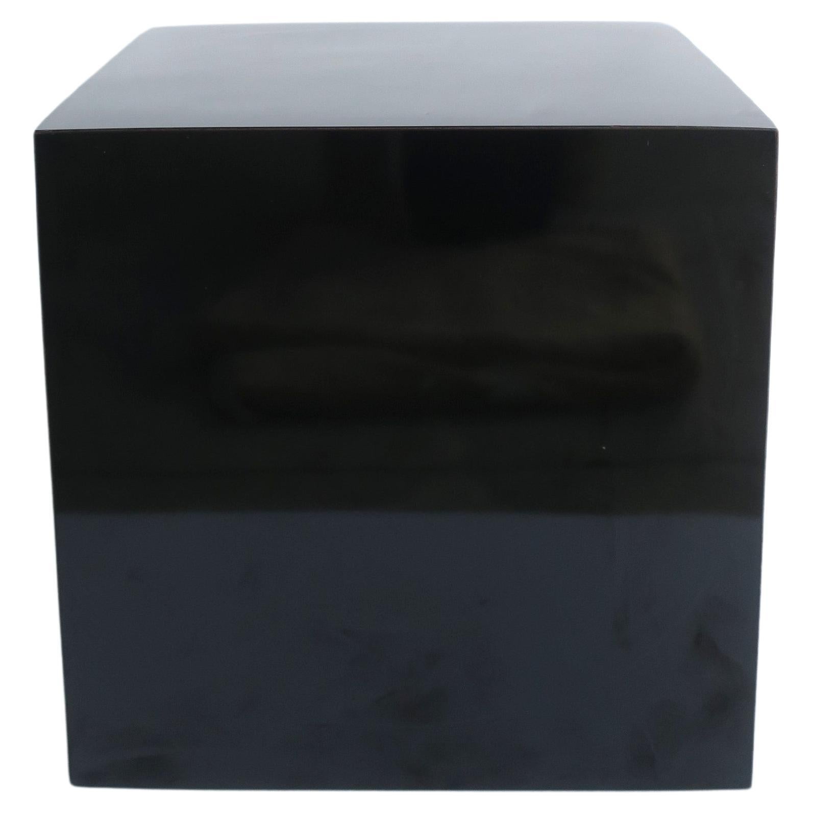 Black Cube Pedestal Table For Sale