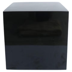 Vintage Black Cube Pedestal Table