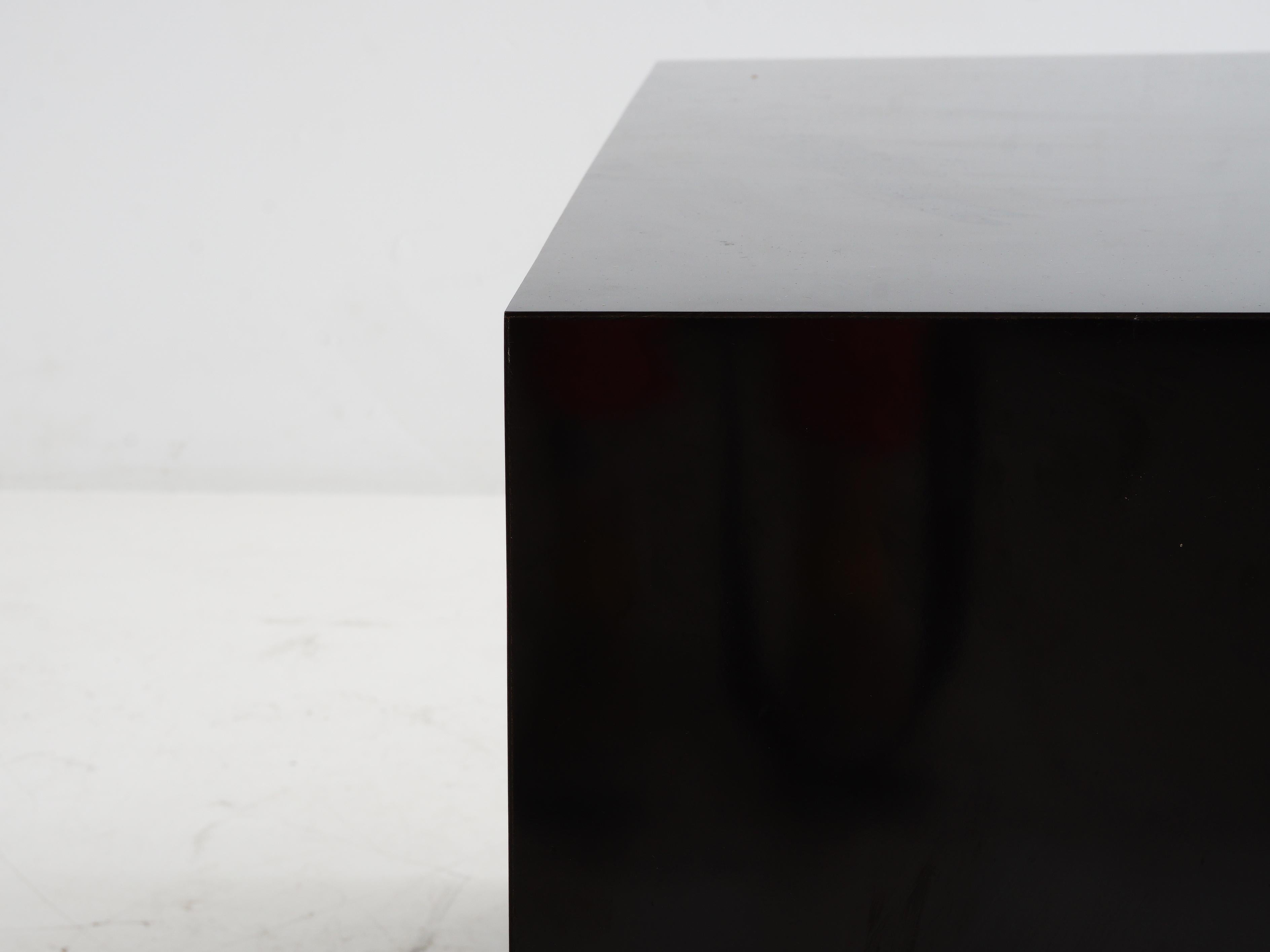 Post-Modern Black Cube Table, 1980s