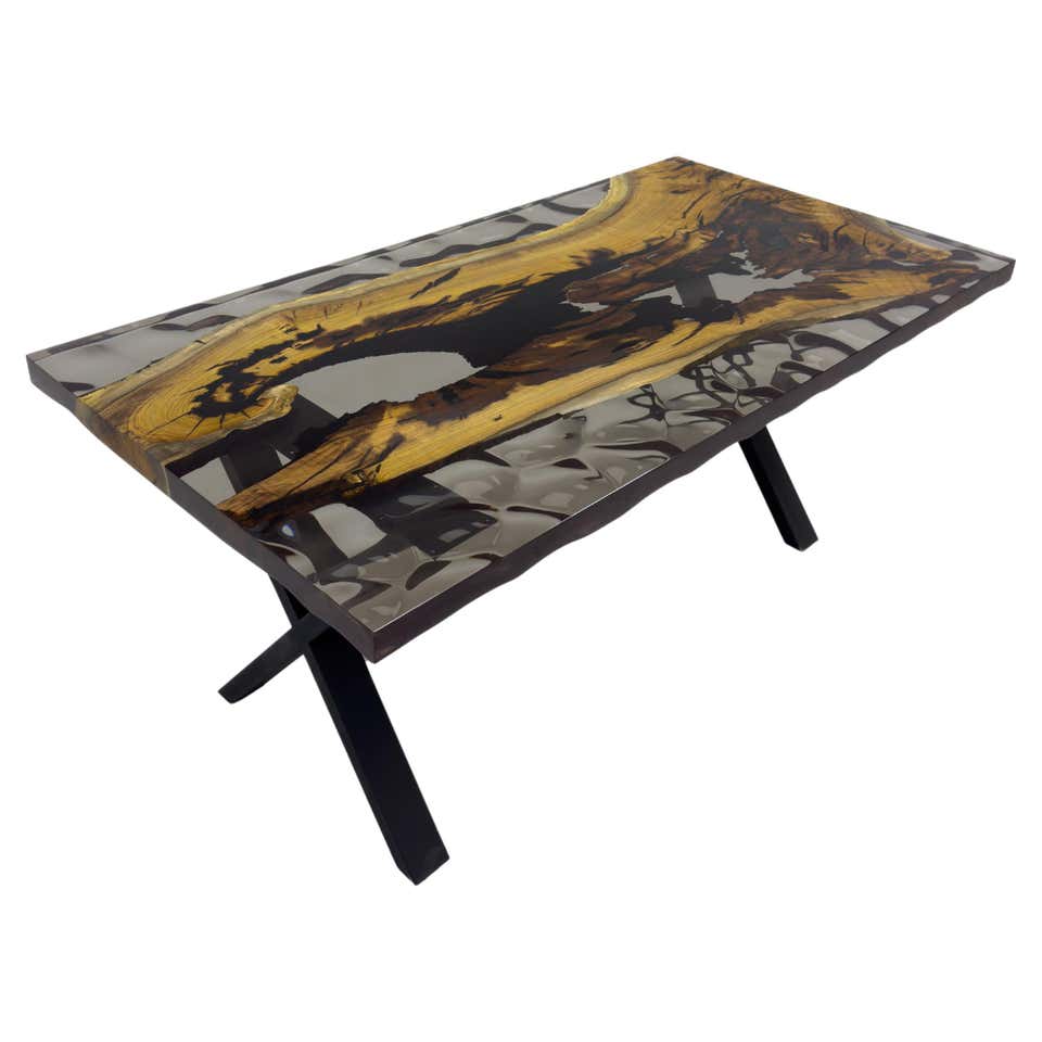 Primitive 120 Round Resin Epoxy Dining Table For Sale at 1stDibs ...