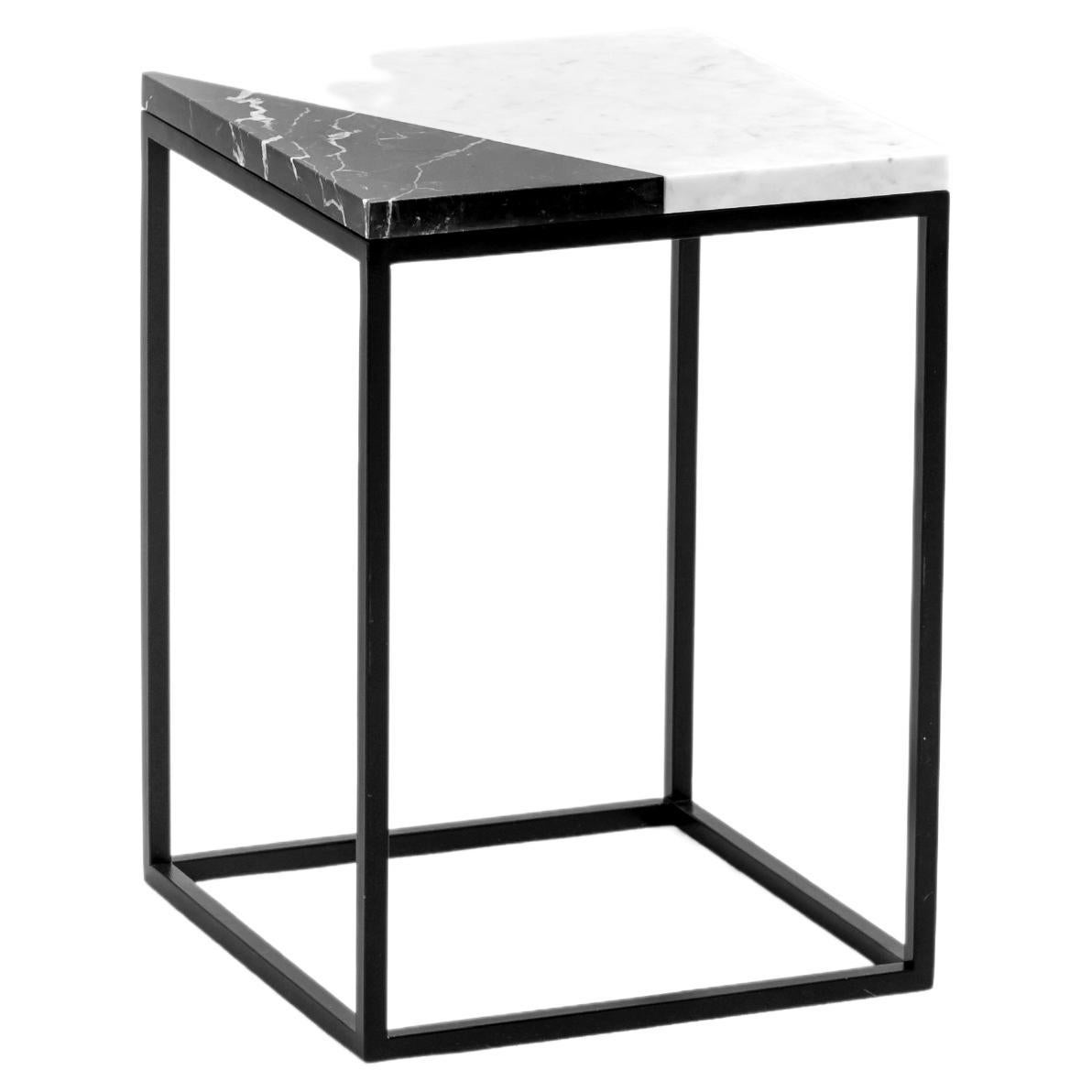 Black Cut Side Table Small For Sale