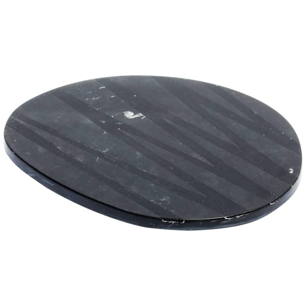 Black Cutting Board and Serving Plate Stone Resin Contemporary Style For Sale