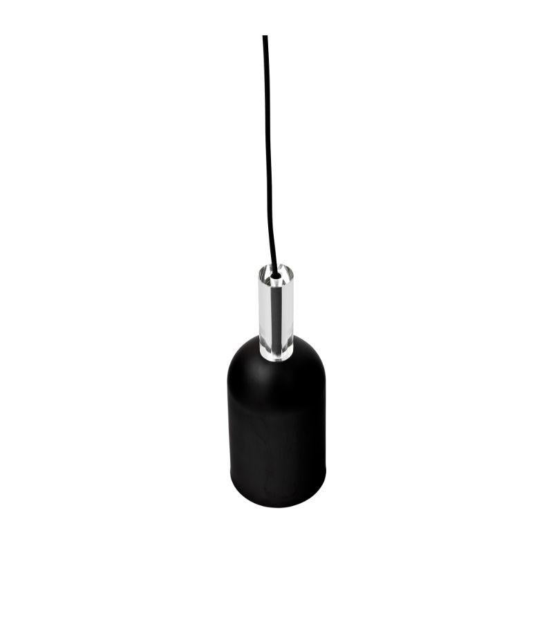 Modern Black Cylinder Pendant Lamp For Sale