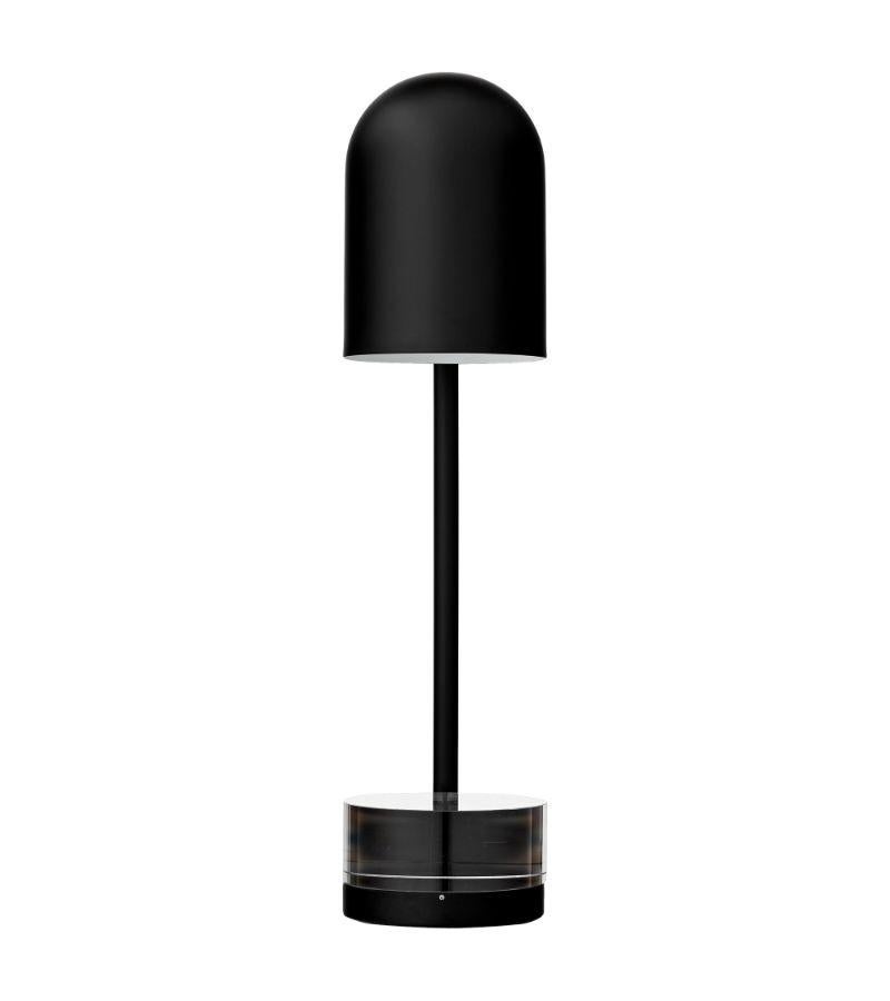 Moderne Lampe de table cylindrique noire en vente