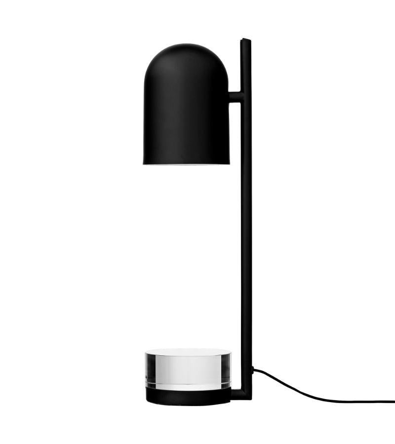 Danish Black Cylinder Table Lamp For Sale