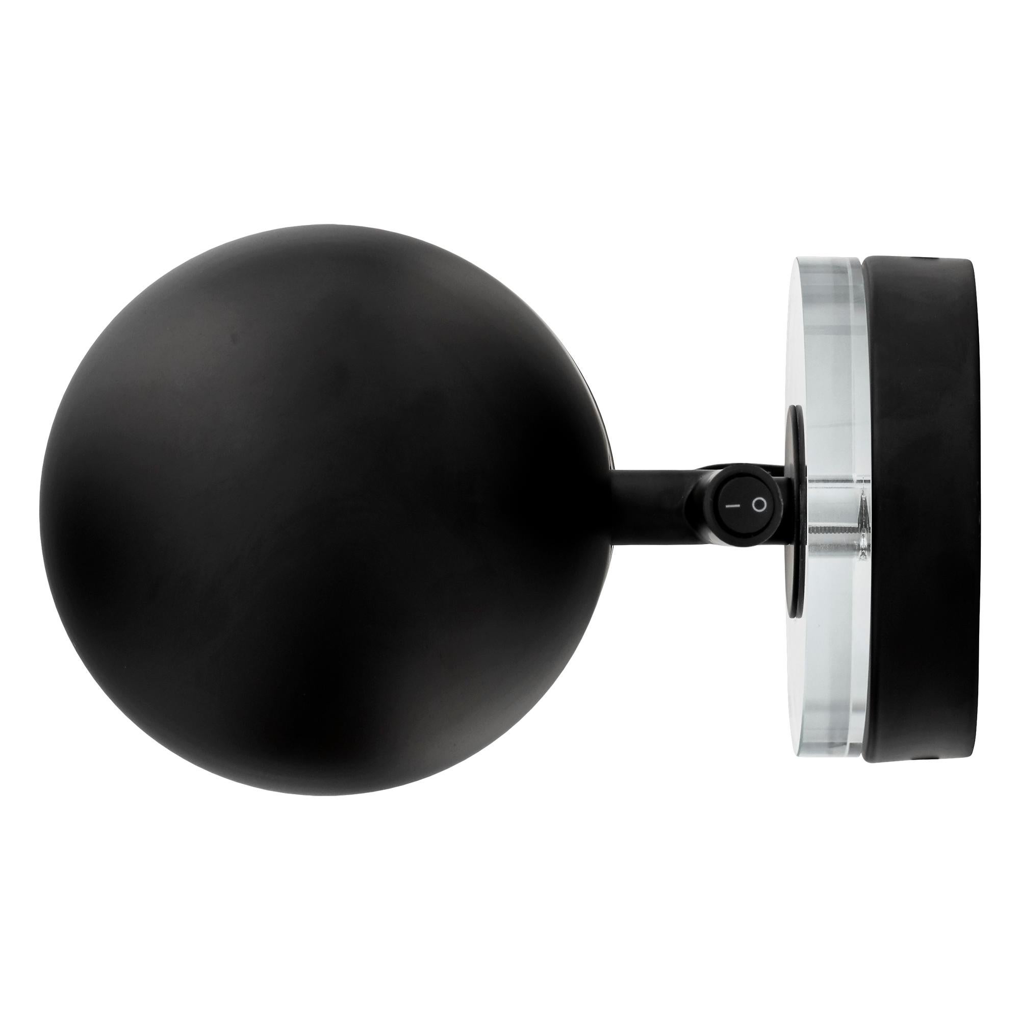 Danish Black Cylinder Wall Lamp For Sale