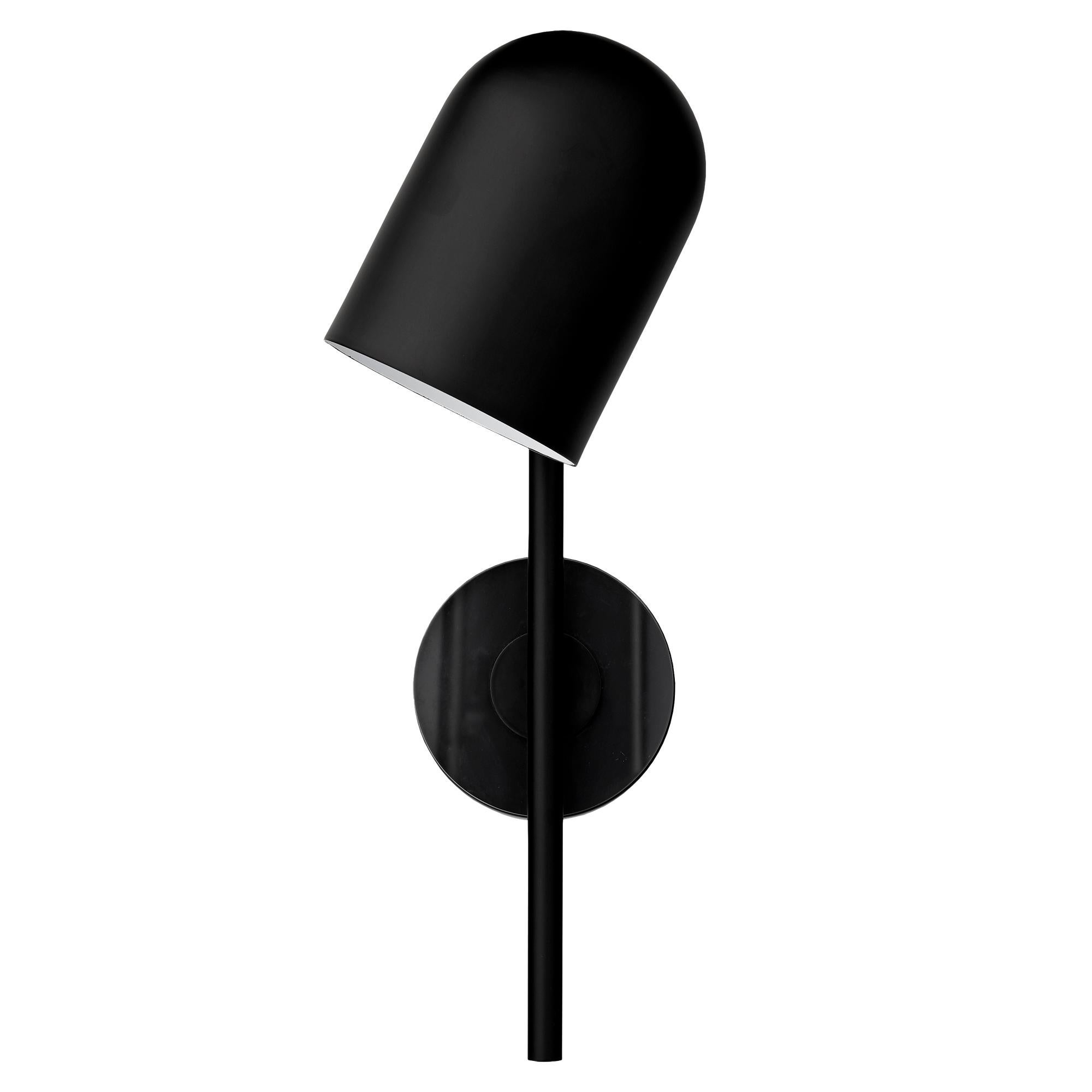 Powder-Coated Black Cylinder Wall Lamp For Sale