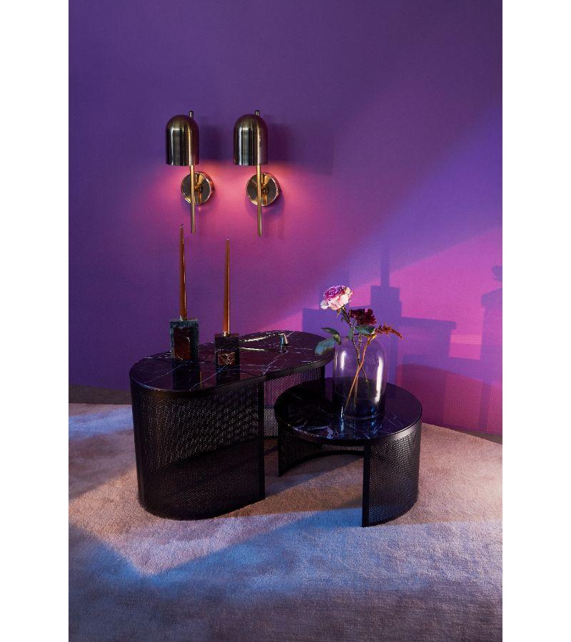 Brass Black Cylinder Wall Lamp For Sale