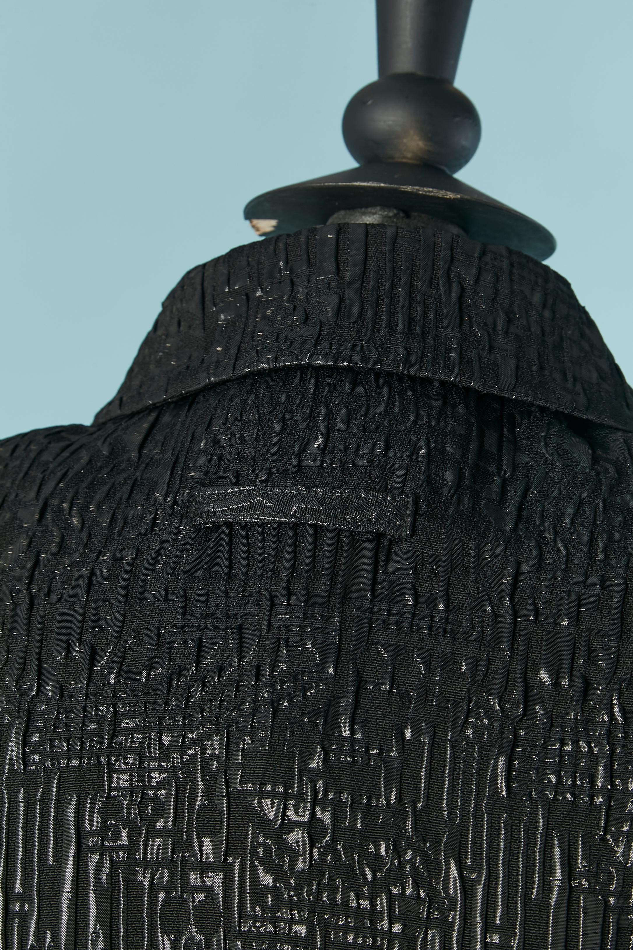 Black damask jacket with belt Jean-Paul Gaultier Femme For Sale 3