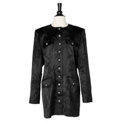 Black damask shirt with jewelry's buttons Yves Saint Laurent Variation 