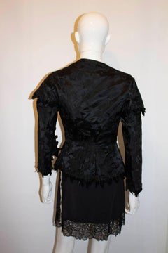Black Damask Silk  Victorian Jacket