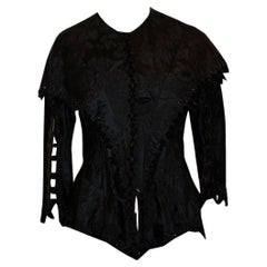 Black Damask Silk  Victorian Jacket