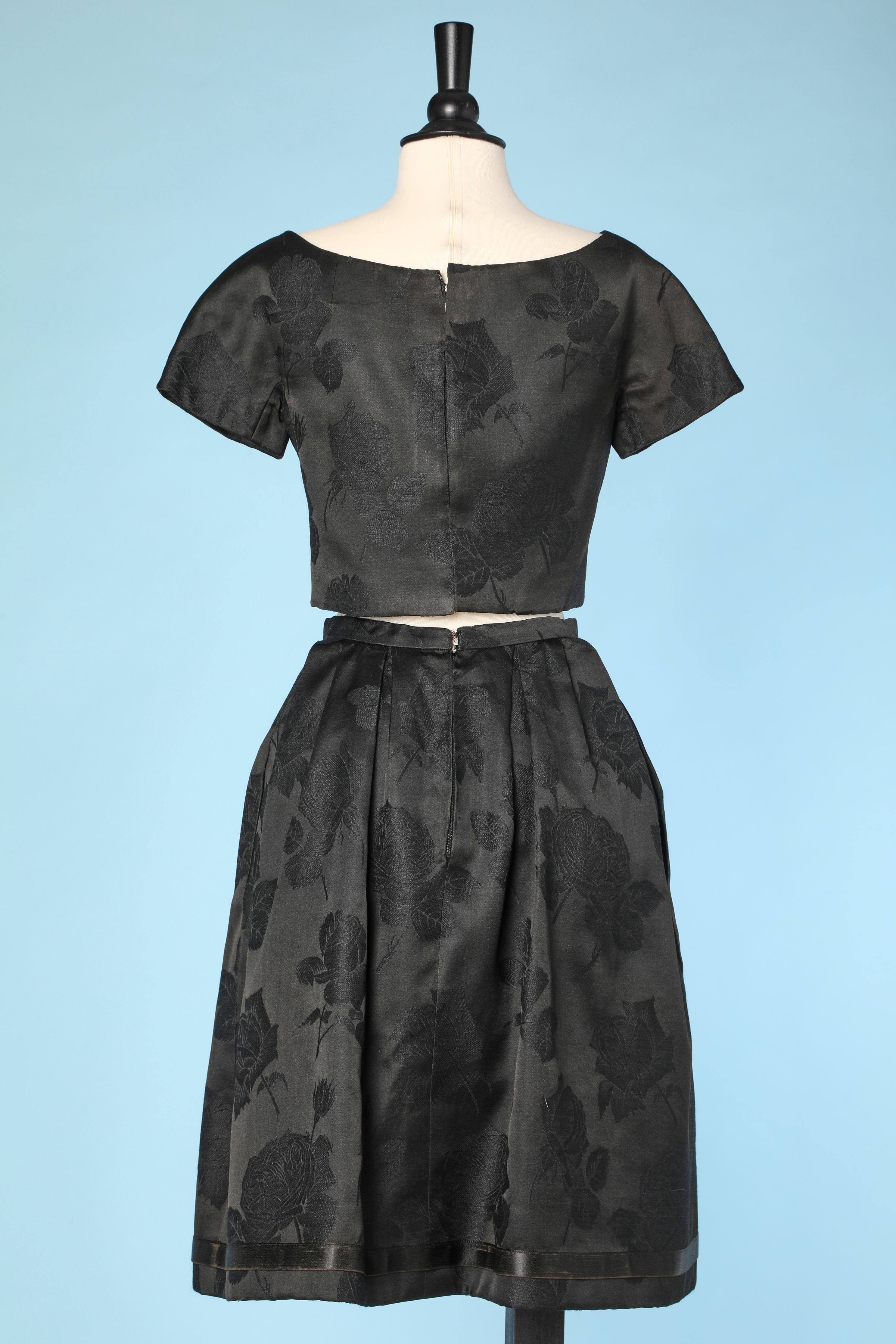 Black damasked satin ensemble Dior Boutique  2