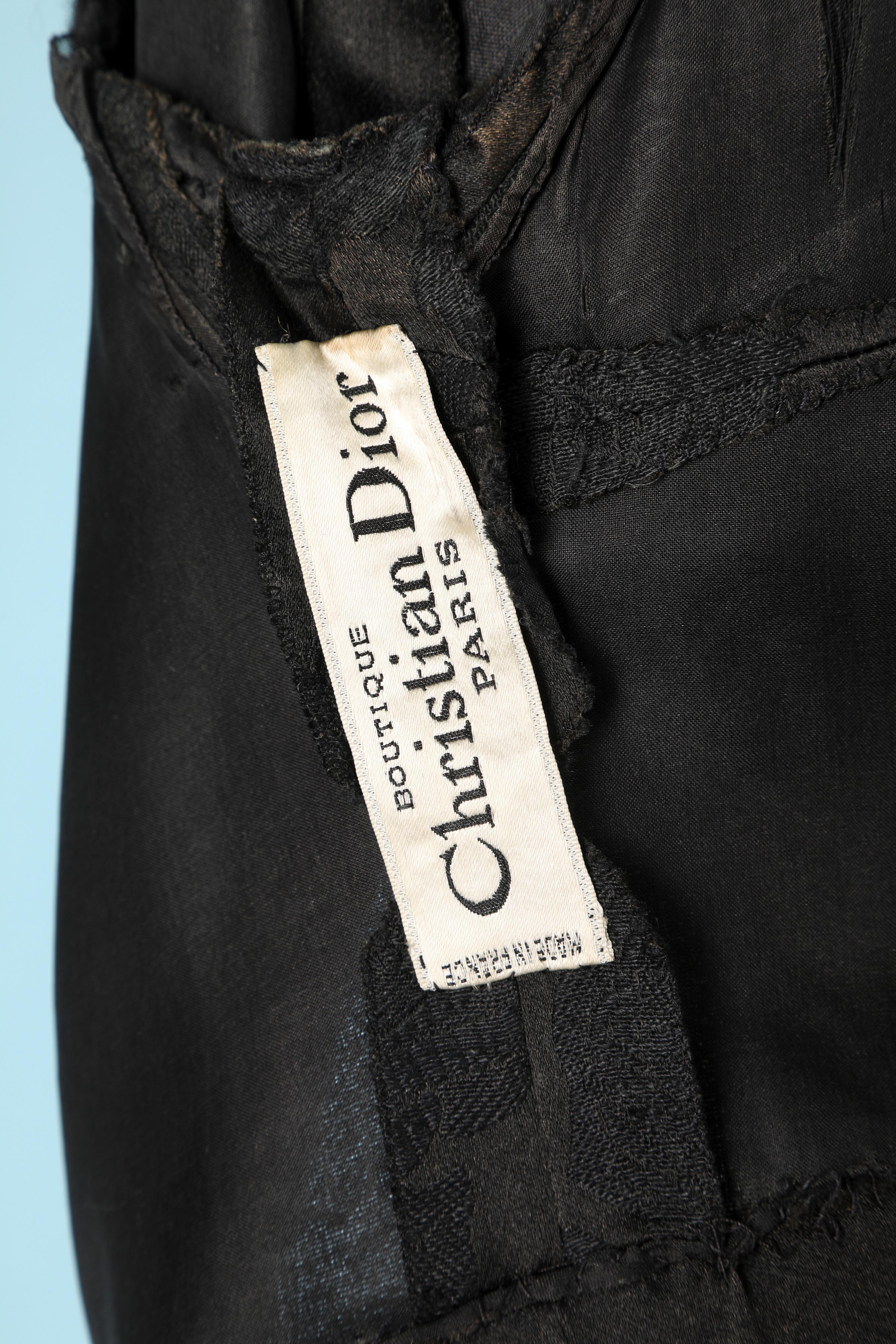 Black damasked satin ensemble Dior Boutique  3