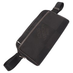Black Damier Geant canvas Louis Vuitton Acrobat waist belt bag with silver-tone 