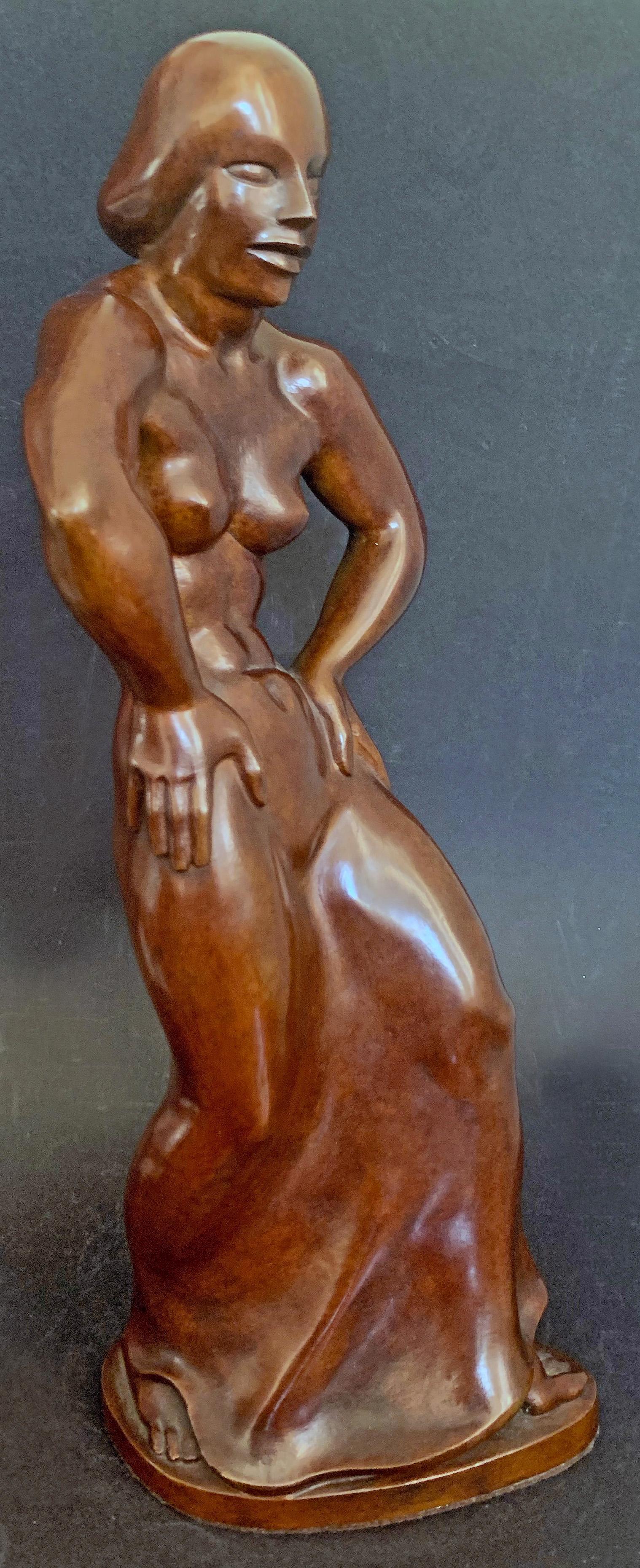 With her elbows jutting to the side and her hips thrust forward, the viewer can almost picture this dancer out on the floor, her dress flaring and her shoulders glistening from the heat of the night. Although this remarkable sculpture has the