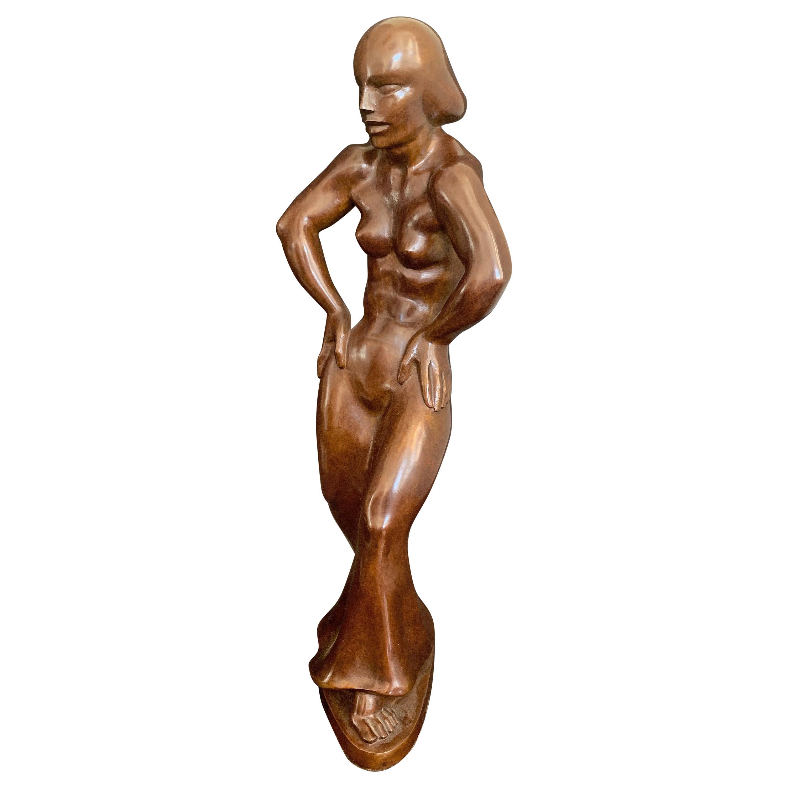 "Black Dancer, " Art Deco Depiction of African American Female Figure, Rare