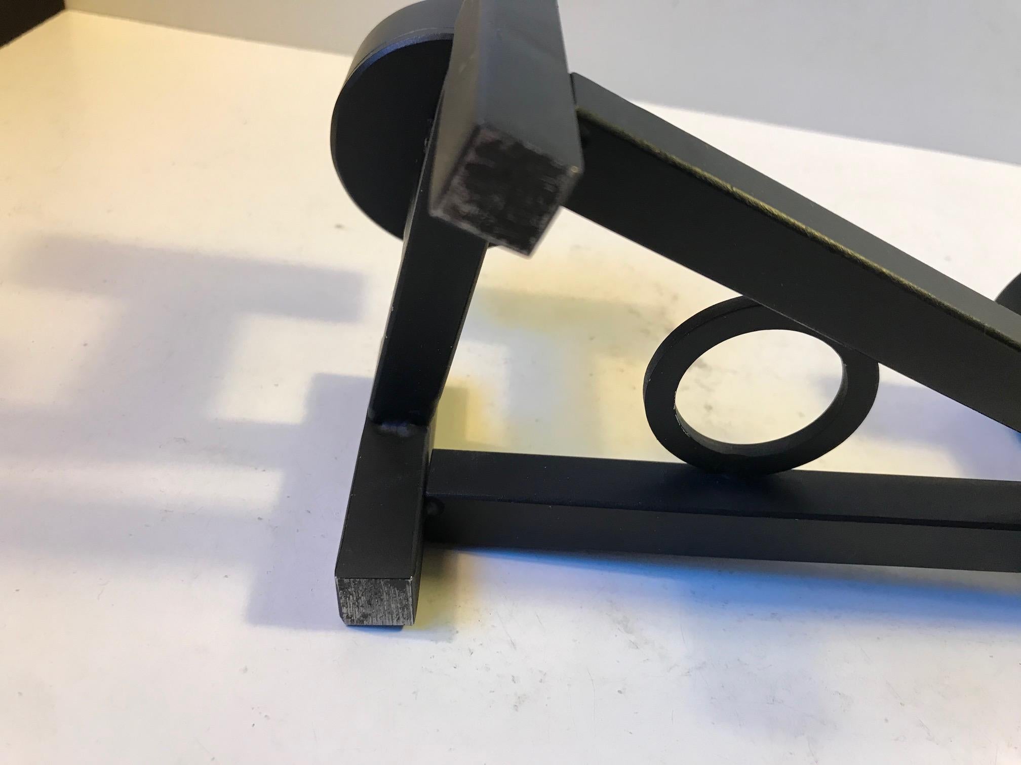 Late 20th Century Black Danish Brutalist Candleholder from Dantoft Kunstartikler, 1970s