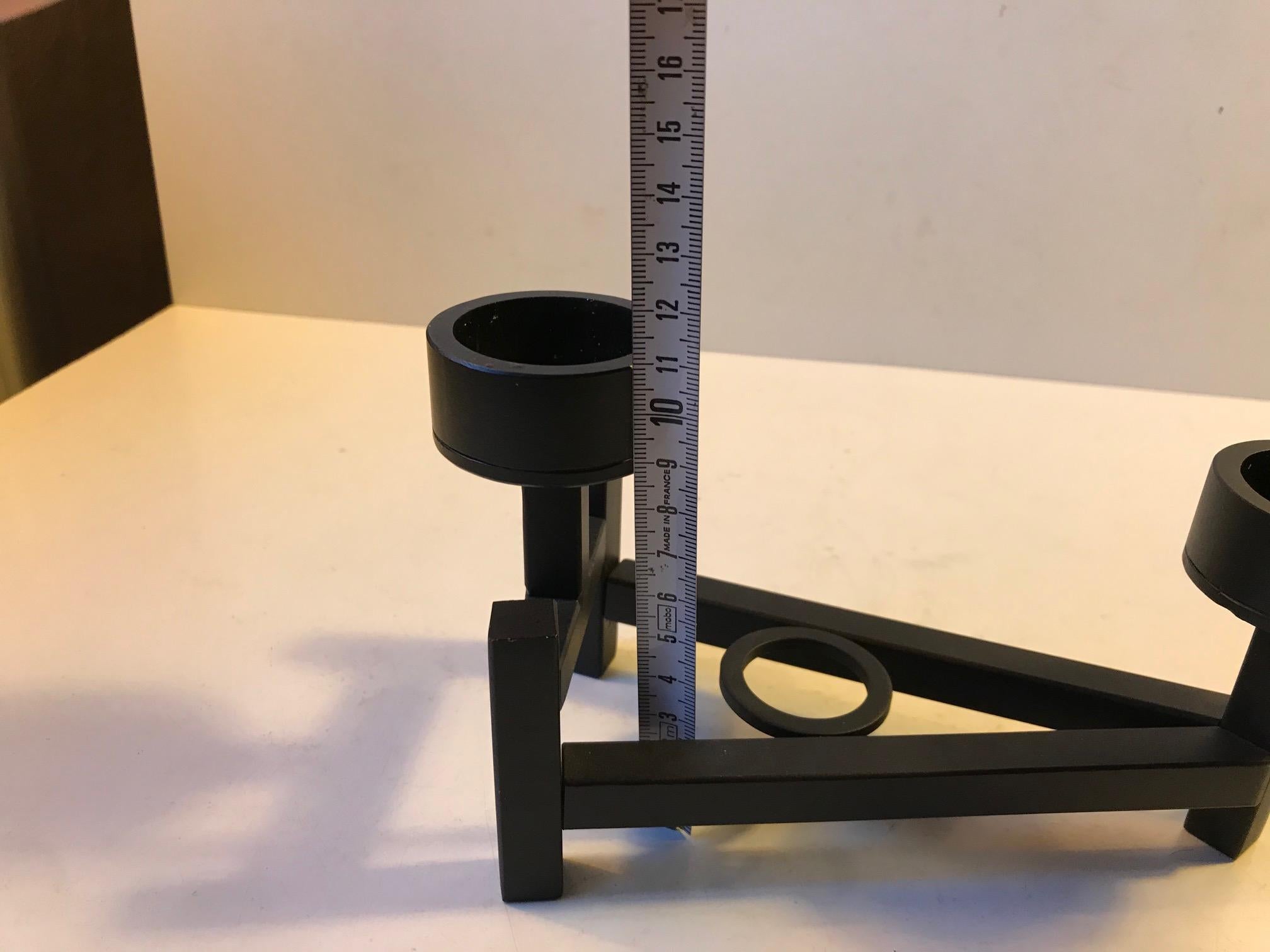 Iron Black Danish Brutalist Candleholder from Dantoft Kunstartikler, 1970s