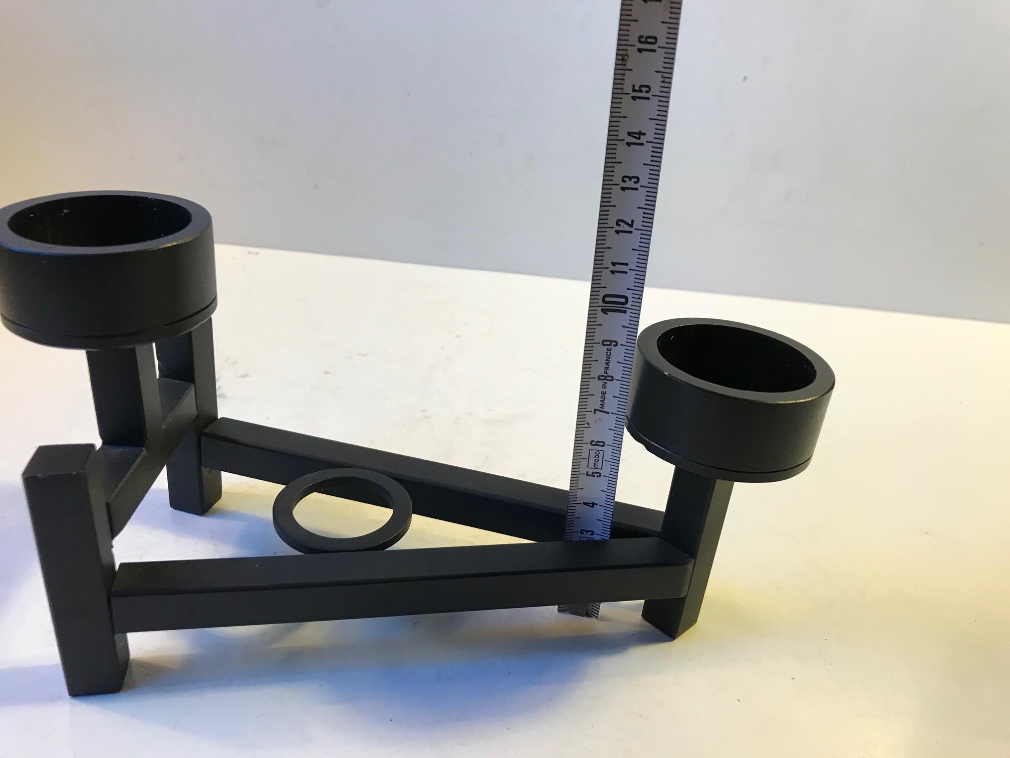 Black Danish Brutalist Candleholder from Dantoft Kunstartikler, 1970s 1