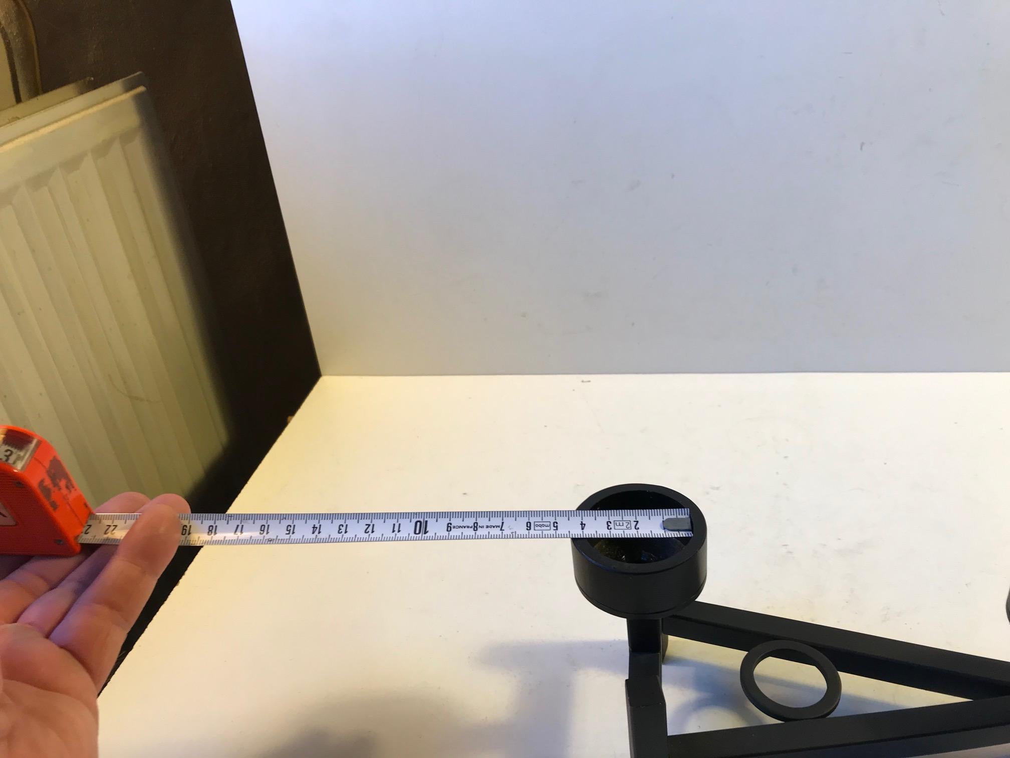 Black Danish Brutalist Candleholder from Dantoft Kunstartikler, 1970s 2