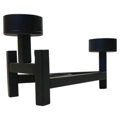 Vintage Black Danish Brutalist Candleholder from Dantoft Kunstartikler, 1970s