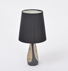Black Danish Mid-Century Ceramic Table Lamp by Holm Sorensen for Søholm