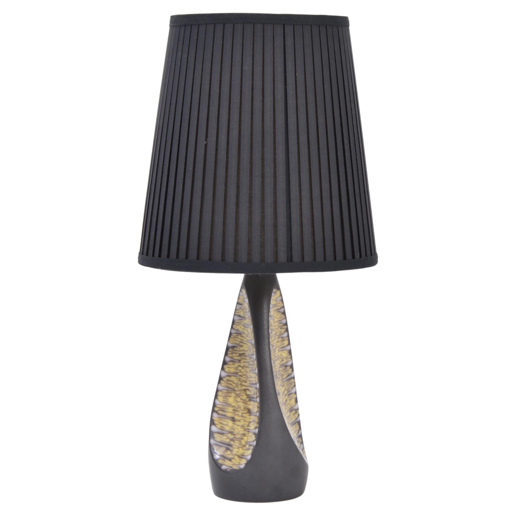 Black Danish Mid-Century Ceramic Table Lamp by Holm Sorensen for Søholm