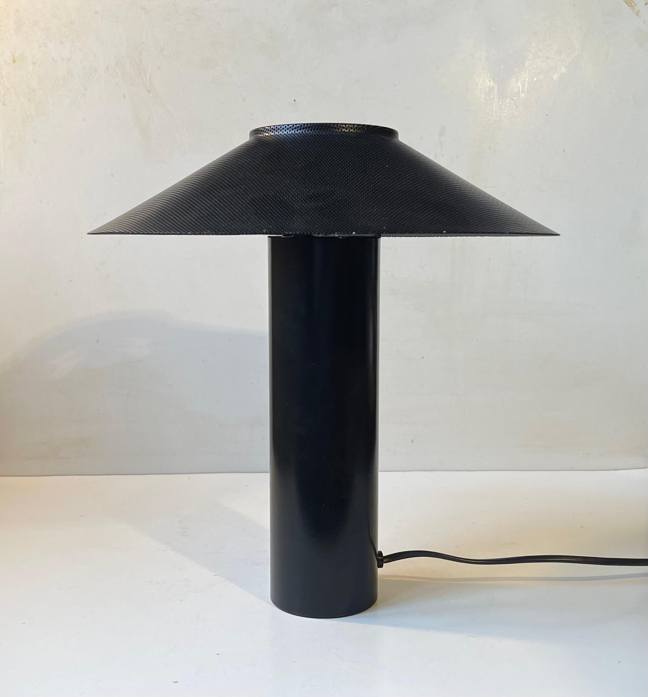 Powder-Coated Black Danish Minimalist Table Lamp by Hans Schwazer for Royal Copenhagen For Sale