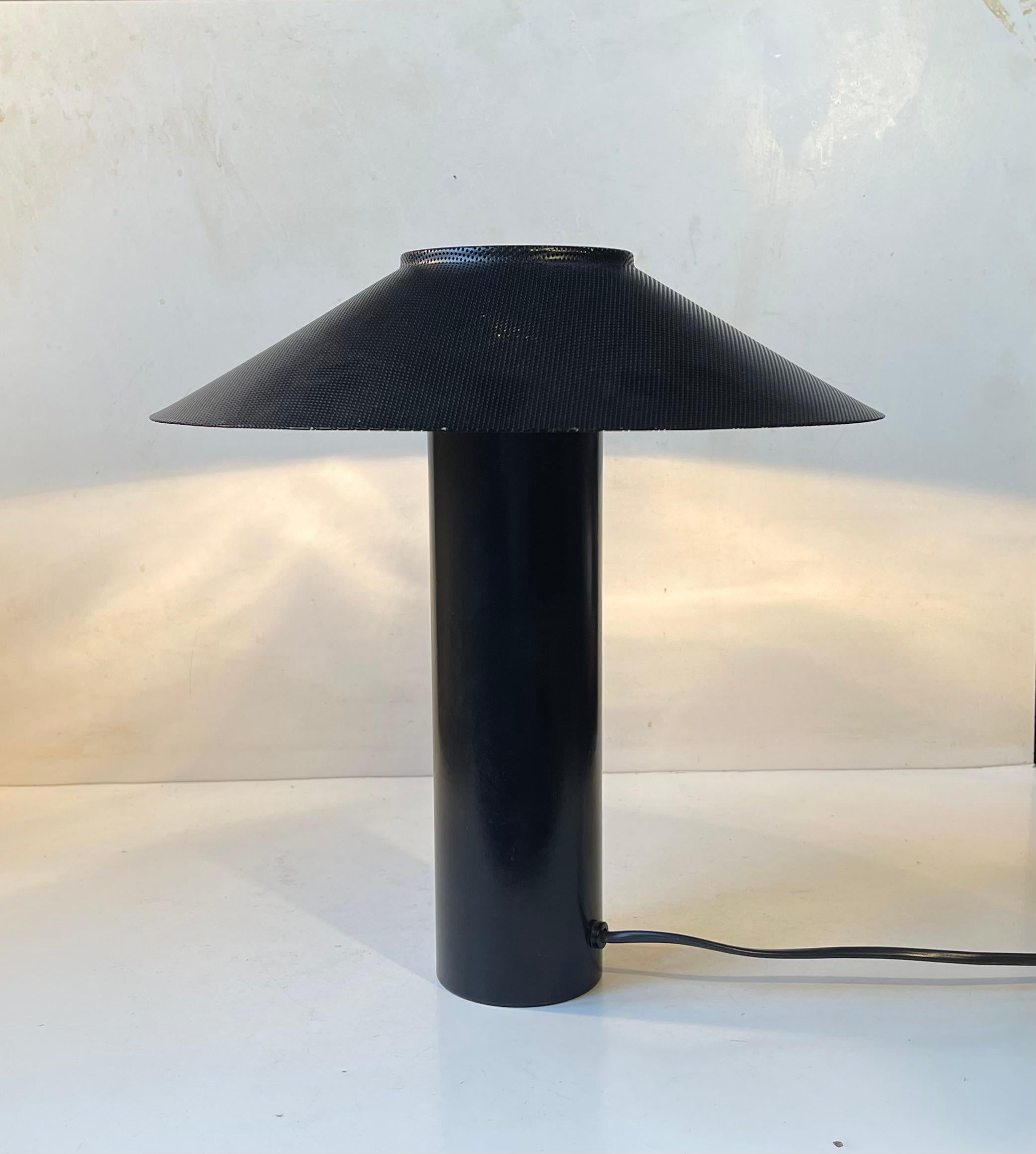 Black Danish Minimalist Table Lamp by Hans Schwazer for Royal Copenhagen In Good Condition For Sale In Esbjerg, DK