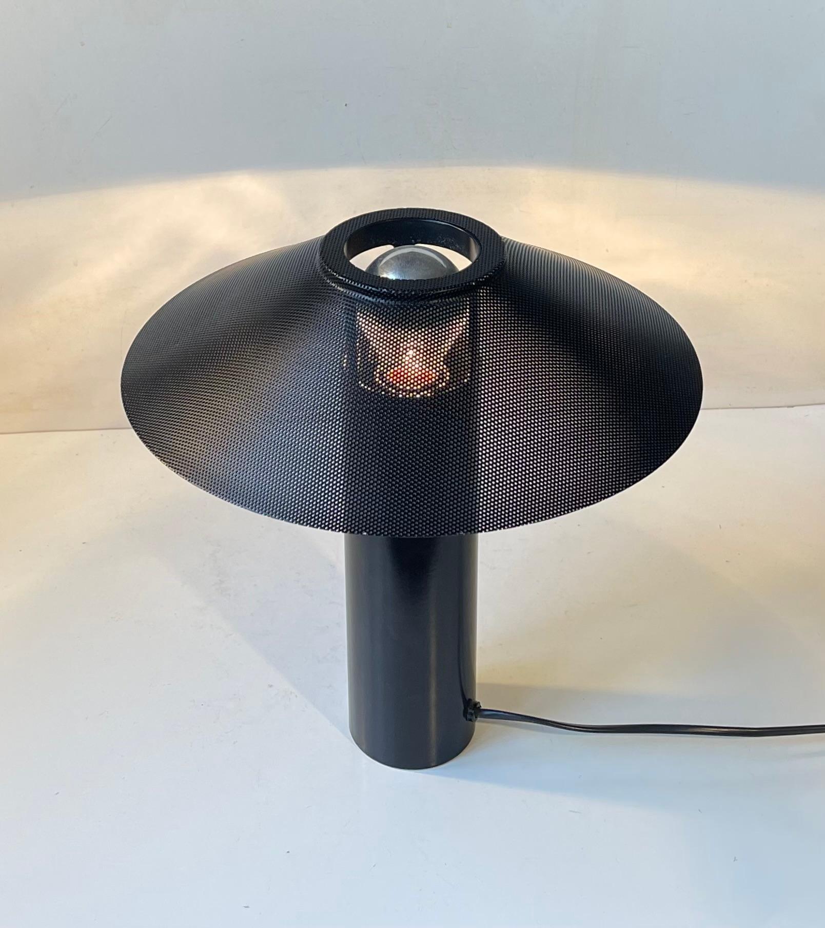 Black Danish Minimalist Table Lamp by Hans Schwazer for Royal Copenhagen For Sale 1
