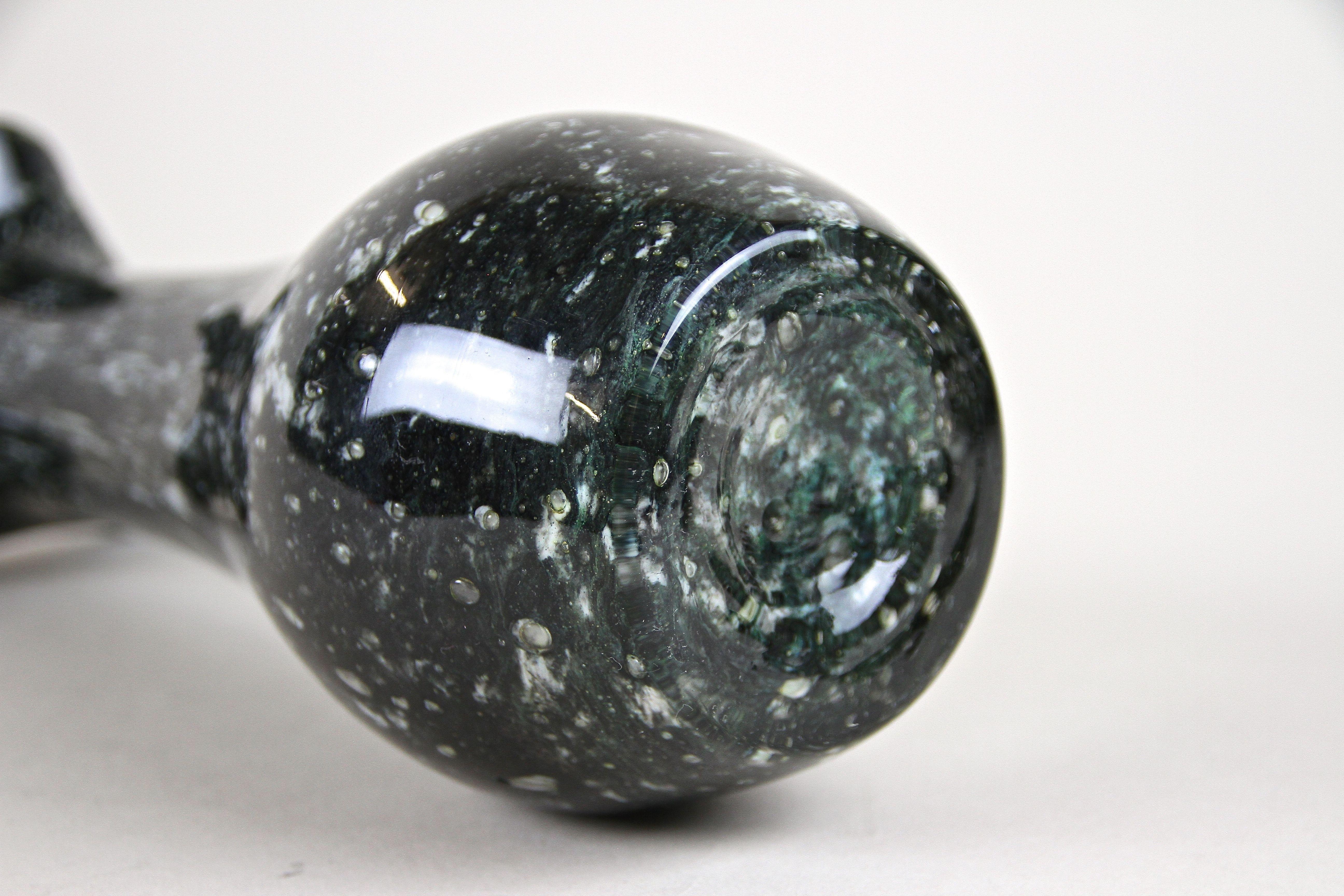 Black/ Dark Green Murano Glass Vase, Italy circa 1970 4