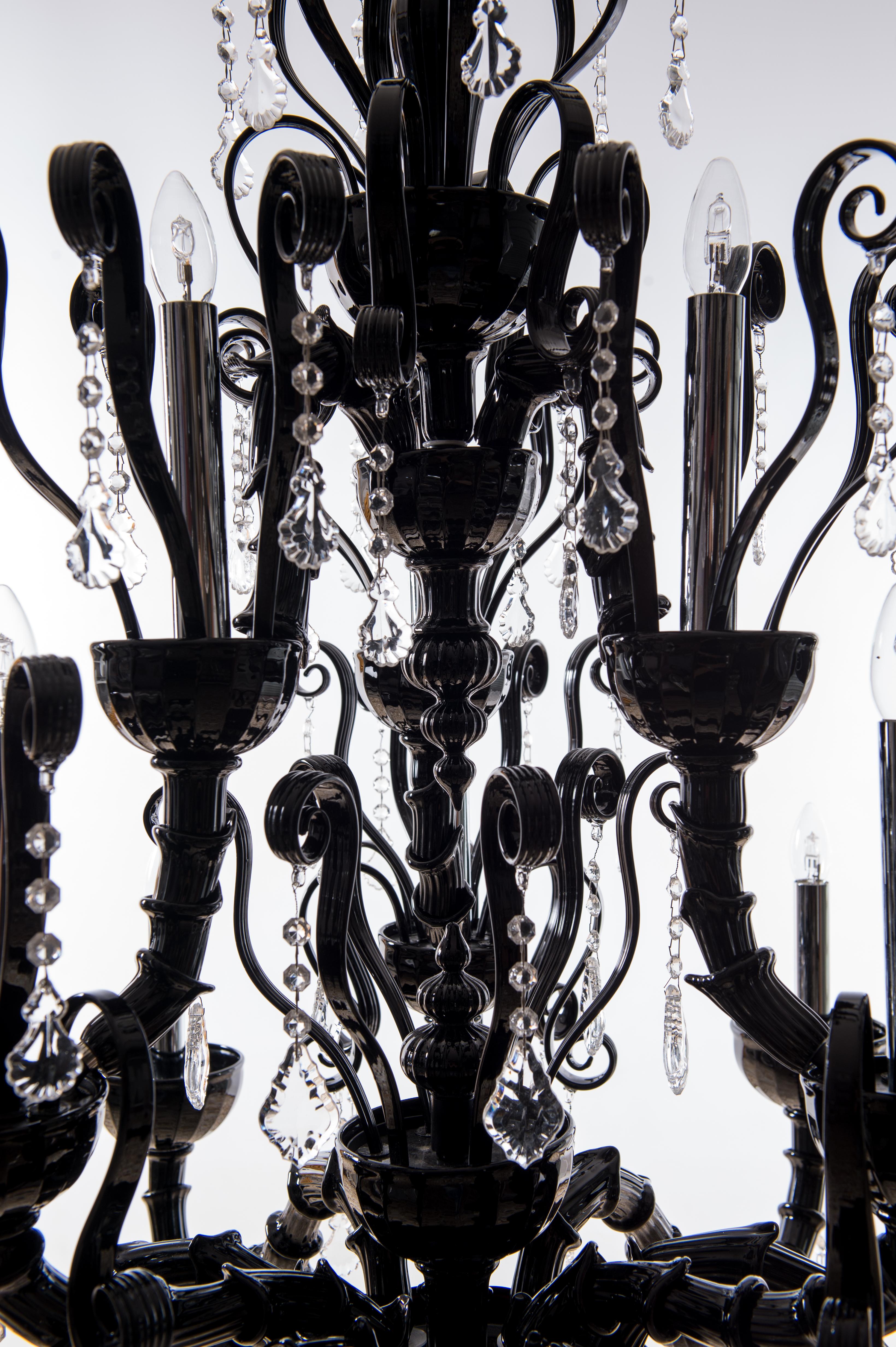 black modern chandelier