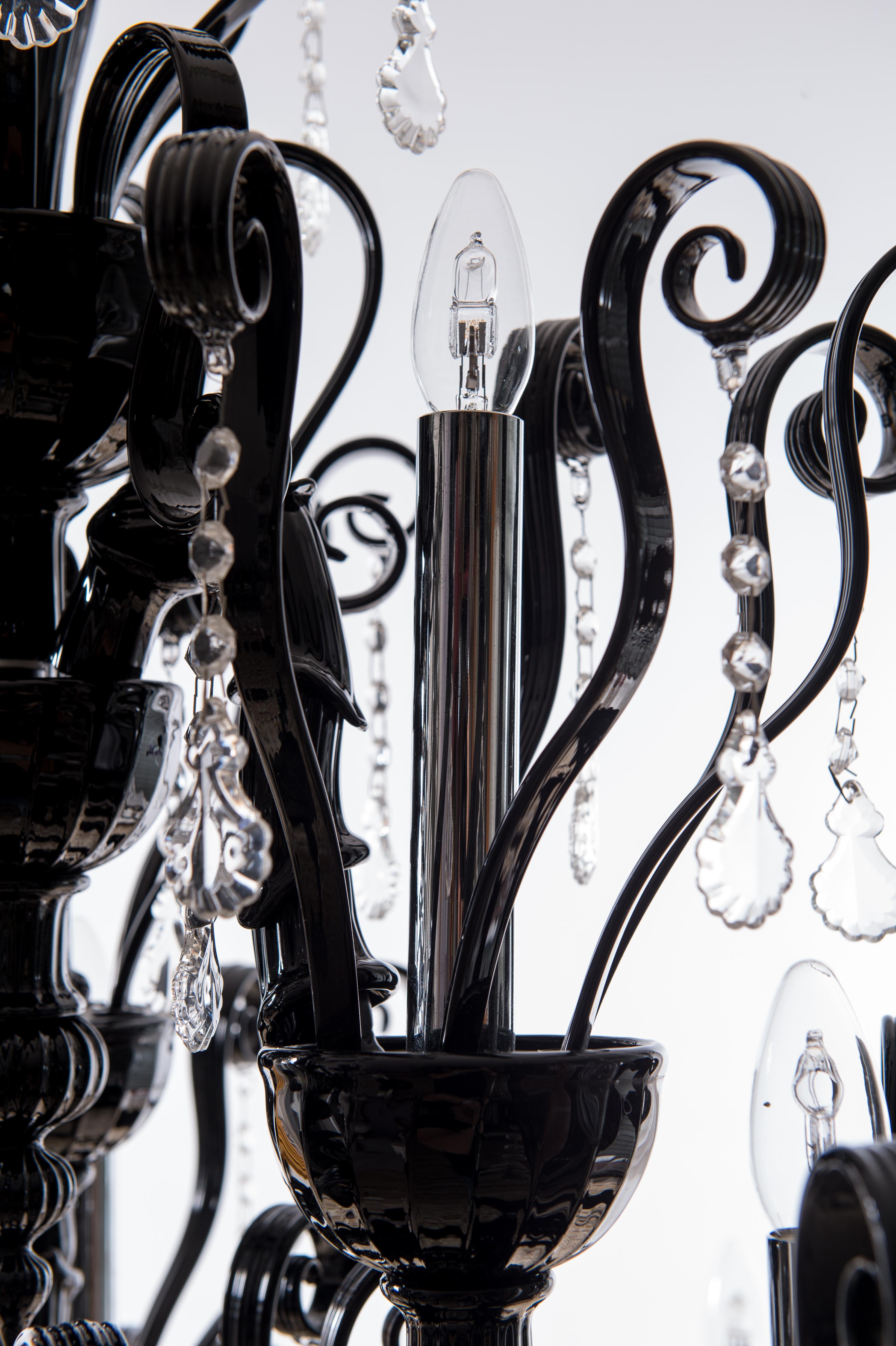 black murano glass chandelier