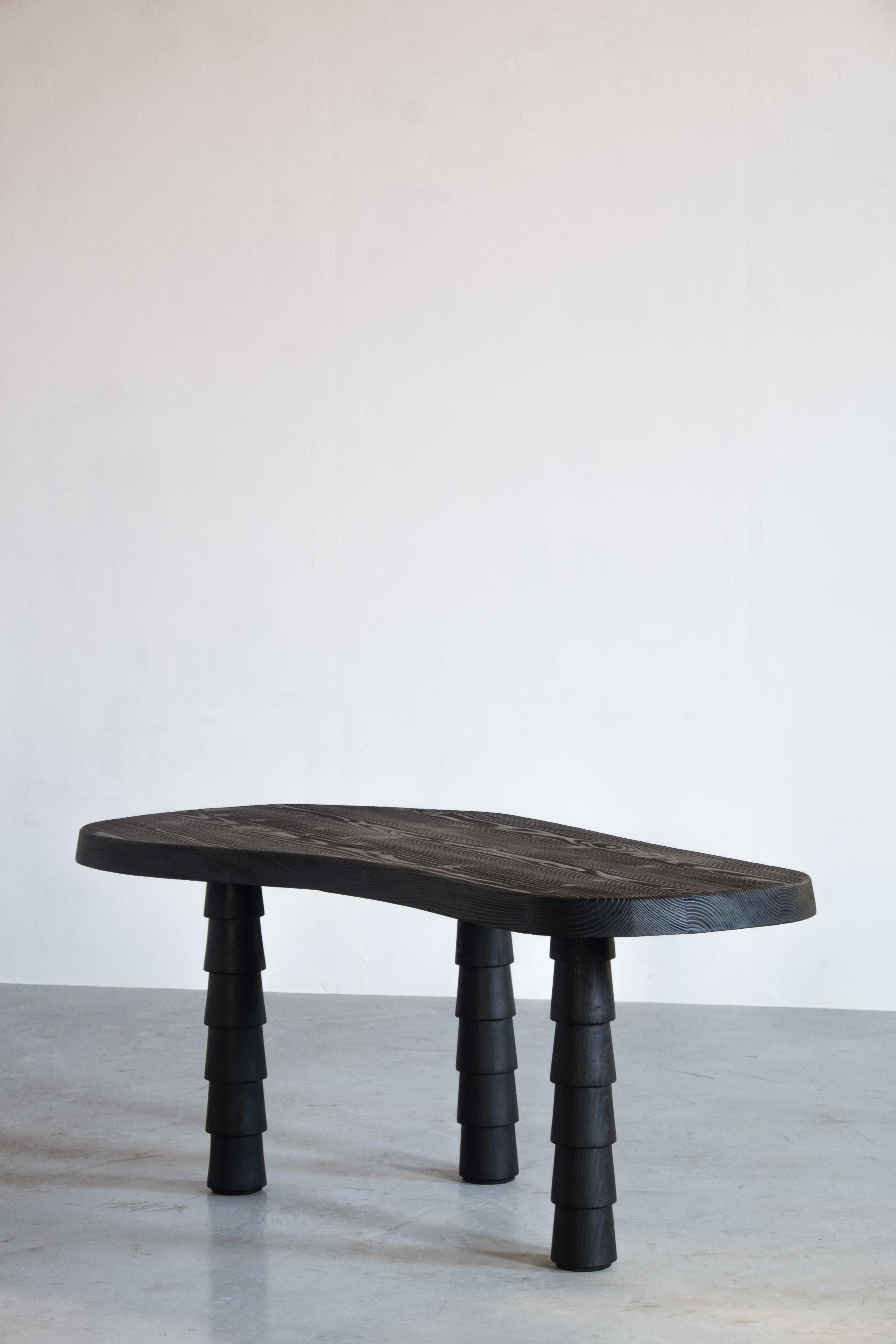 Belgian Black Data Table Three Legged in Oregon by Atelier Thomas Serruys For Sale