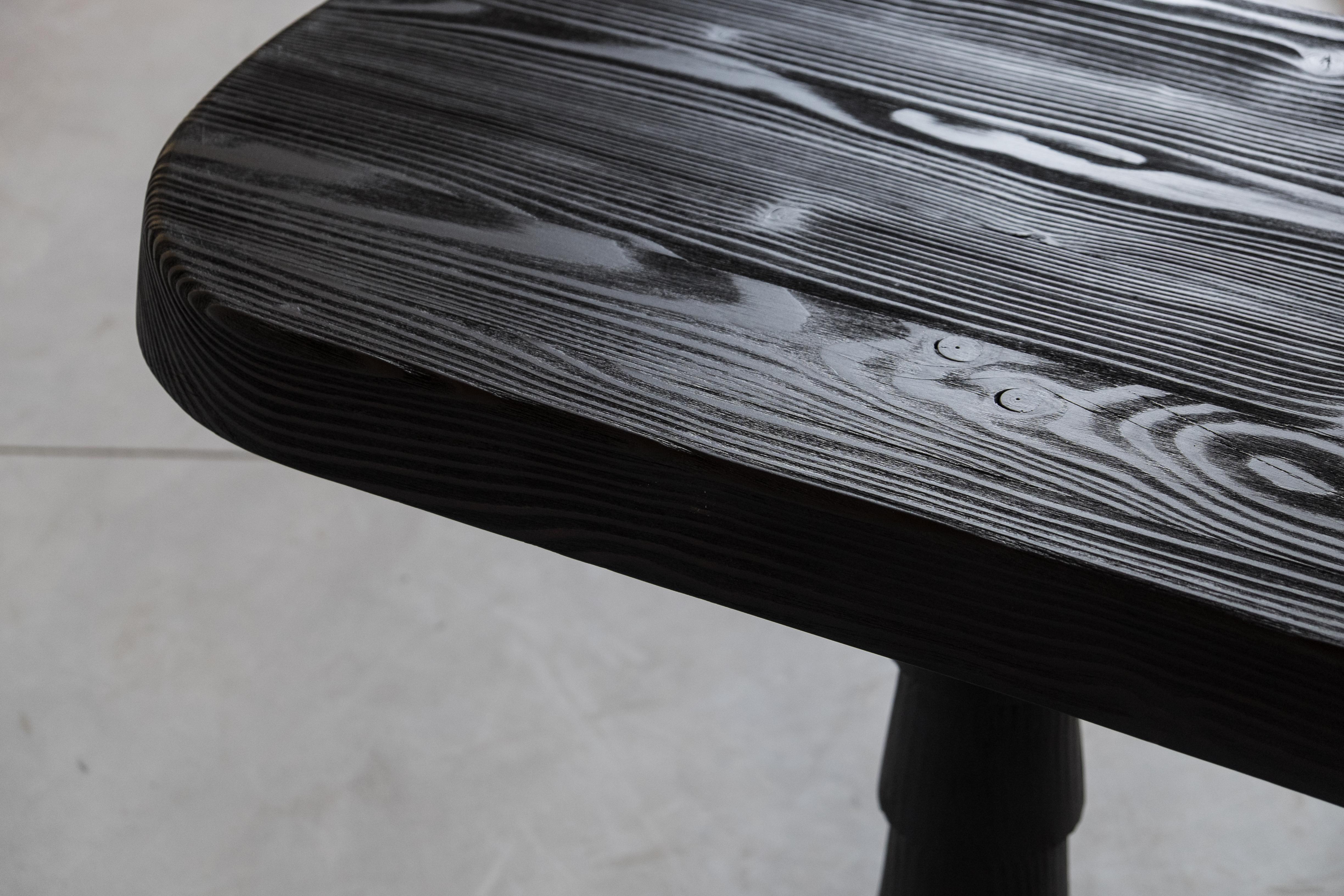 Wood Black Data Table Three Legged in Oregon by Atelier Thomas Serruys