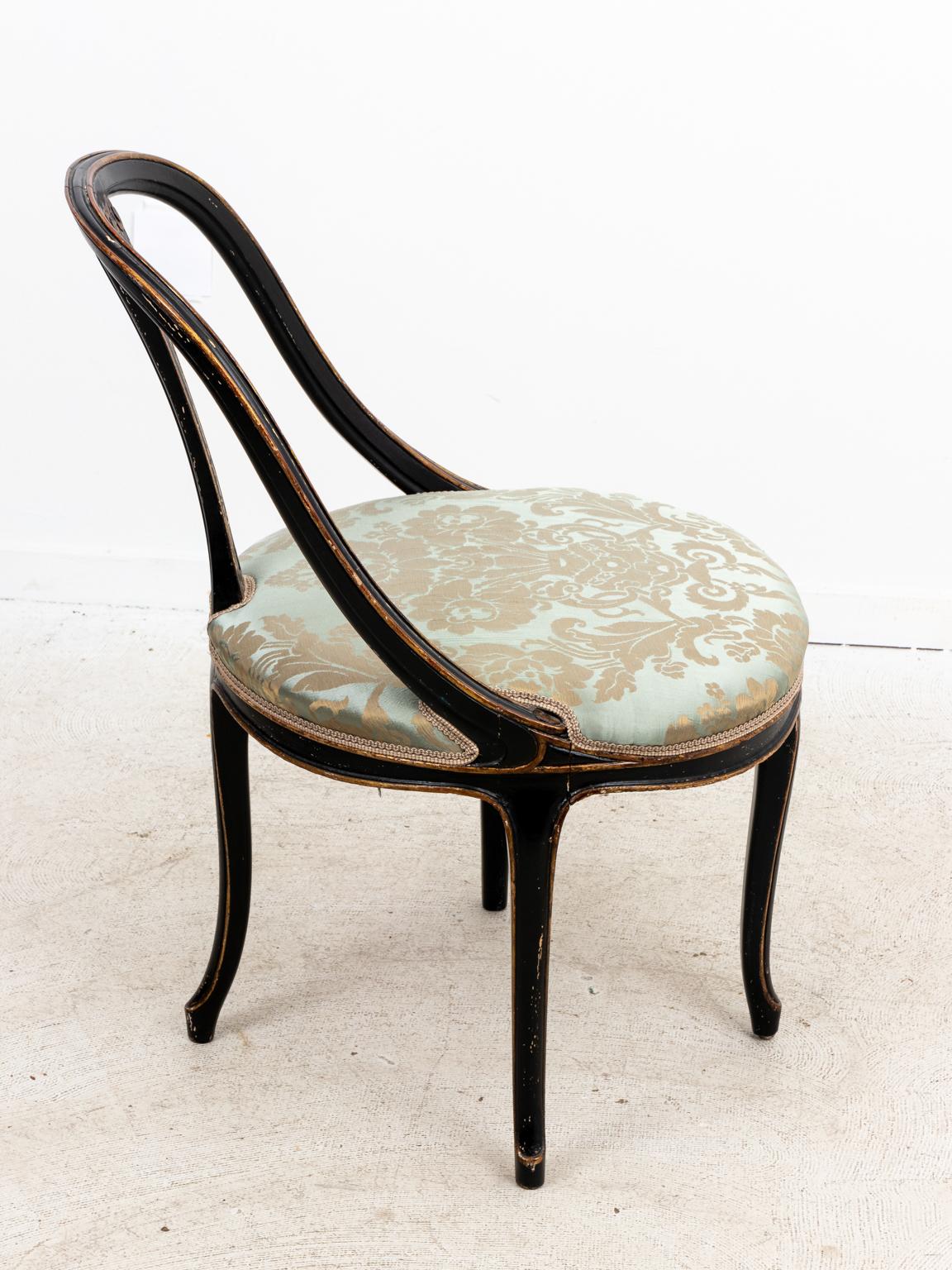 20th Century Black Decorated Corner Chair