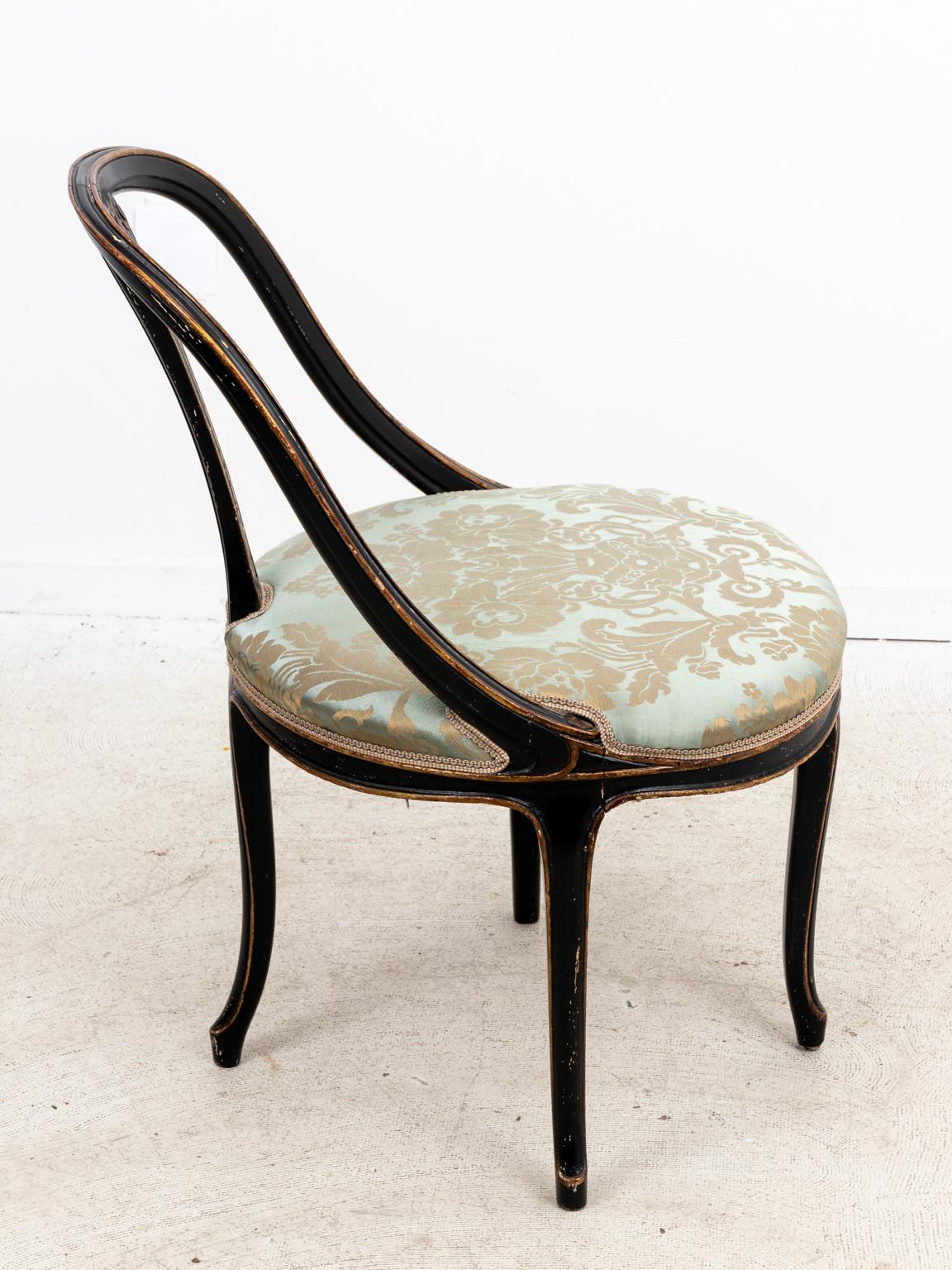 Upholstery Black Decorated Corner Chair