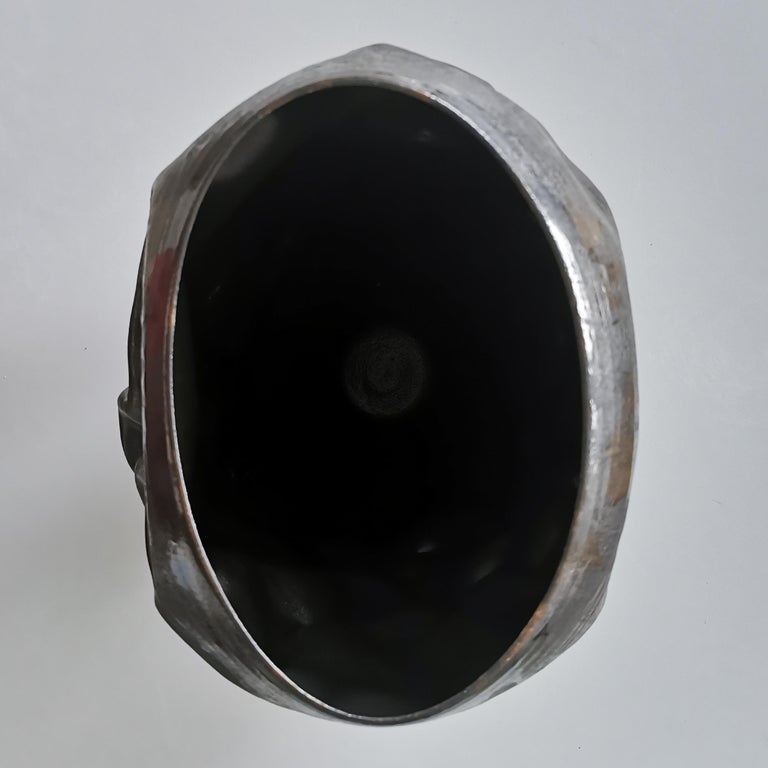 Other Black Dehydrated Form, Unique Ceramic Sculpture Vessel, Objet d'Art For Sale