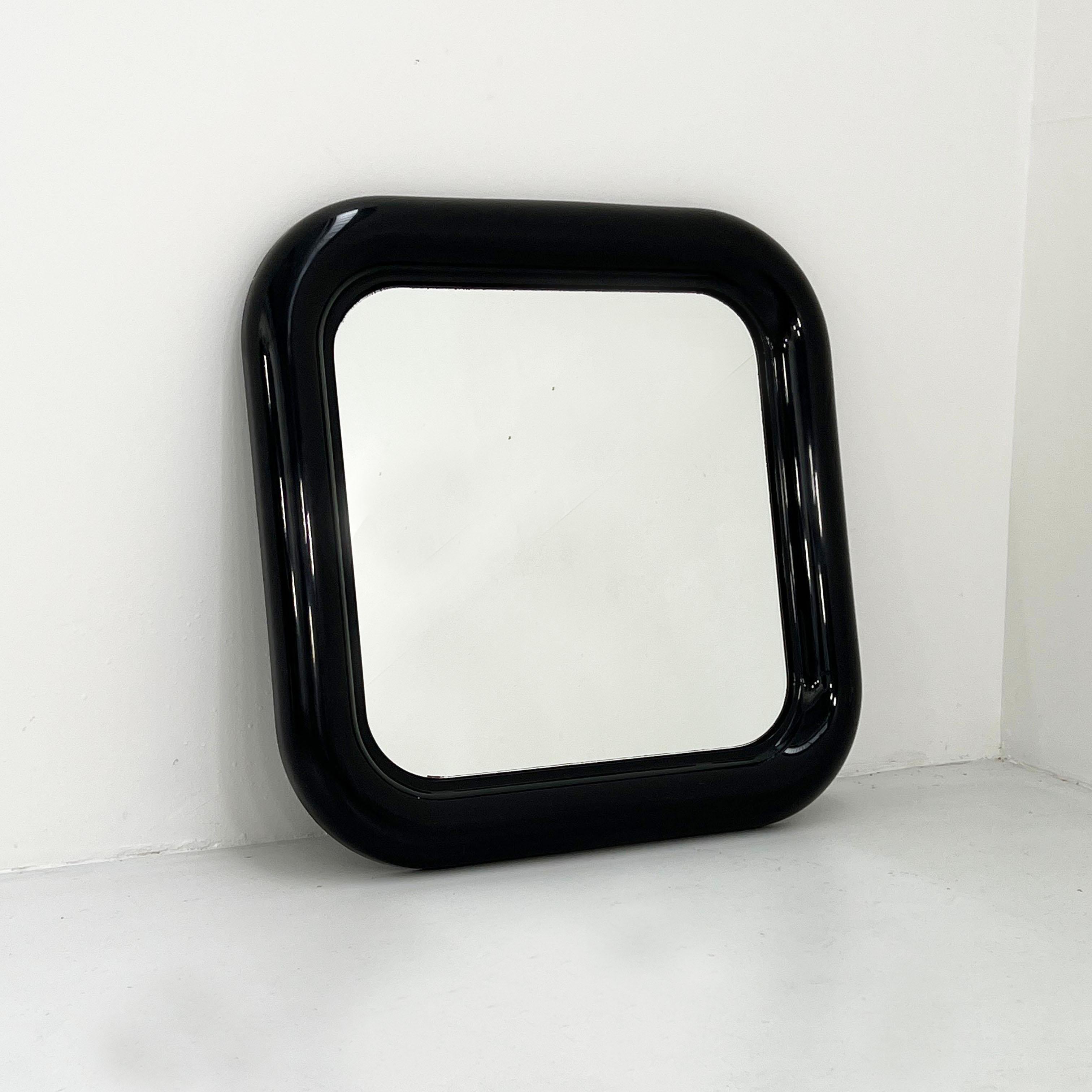 Mid-Century Modern Black Delfo Mirror by Sergio Mazza for Artemide, 1960s