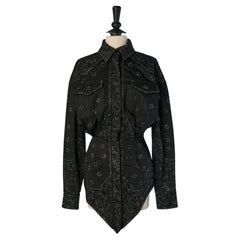 Black denim mini dress with rhinestone ALEXANDRE VAUTHIER