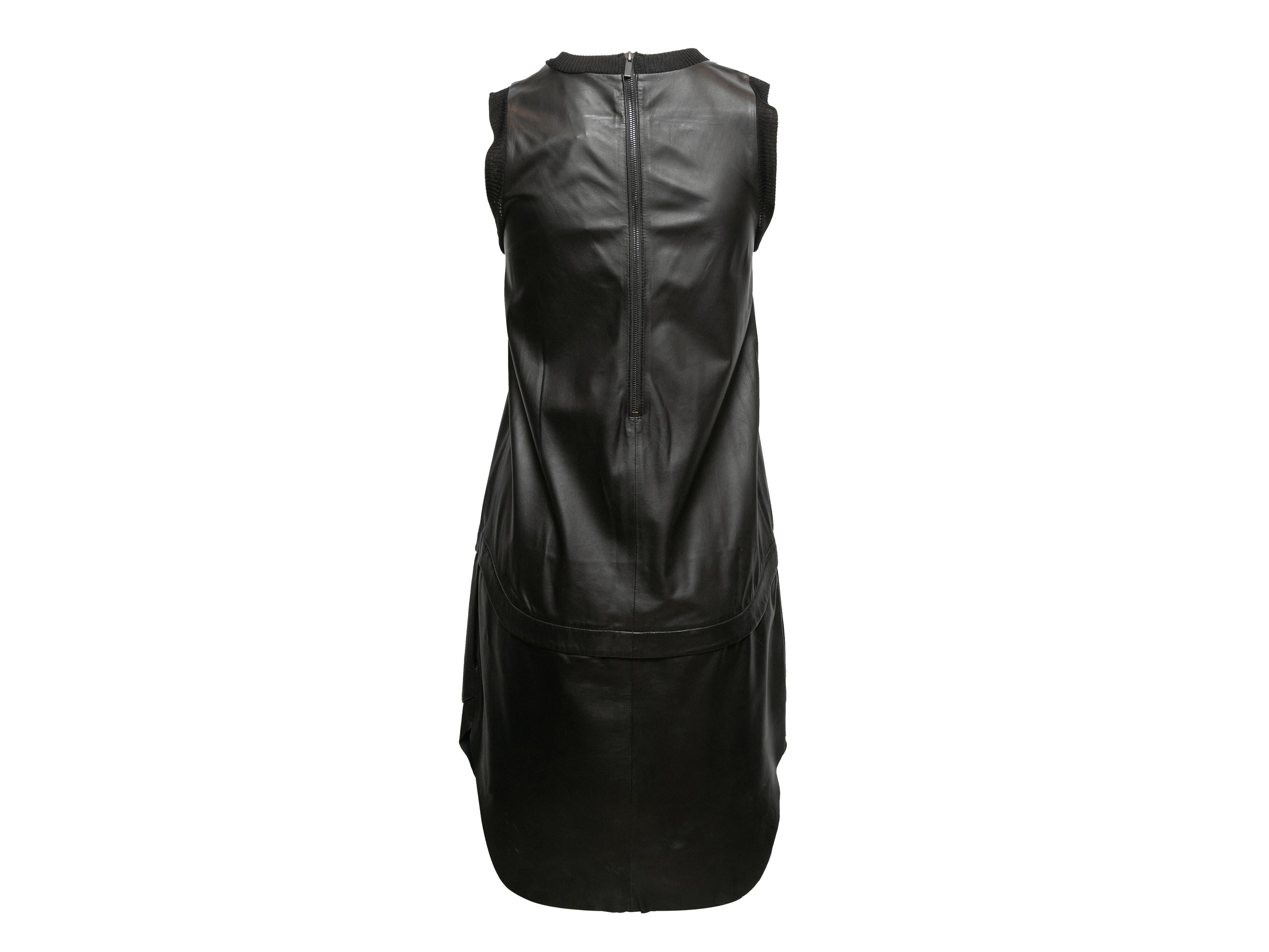 Vestido de piel sin mangas negro Derek Lam 10 Crosby Talla US 0 en Bueno estado para la venta en New York, NY
