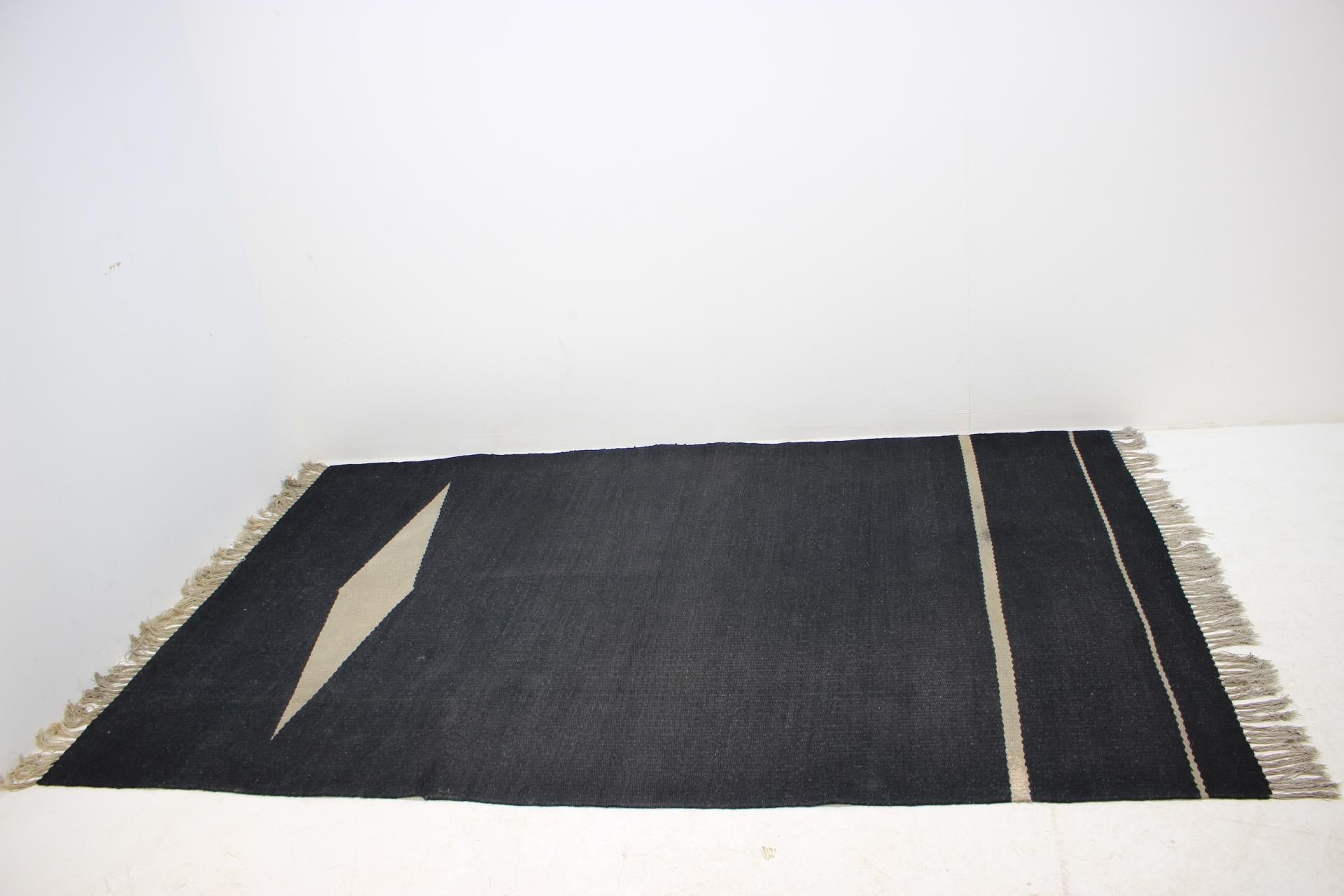 Mid-Century Modern Black Design Carpet or Rug, 1950s