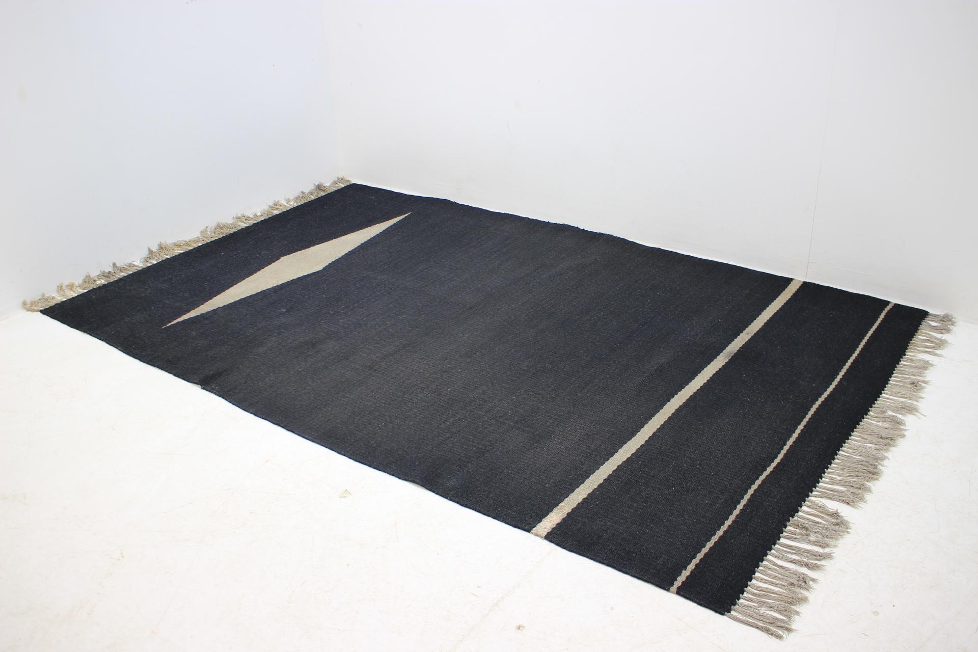 Czech Black Design Carpet or Rug, 1950s
