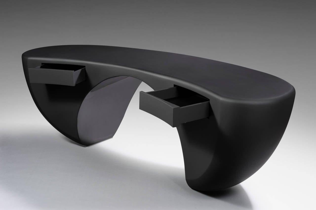 Black Design Desk by French Designer Charly Bounan In New Condition For Sale In Geneve, CH