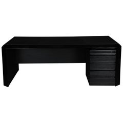 Black Designer Desk with Containers by Rosenthal Einrichtung