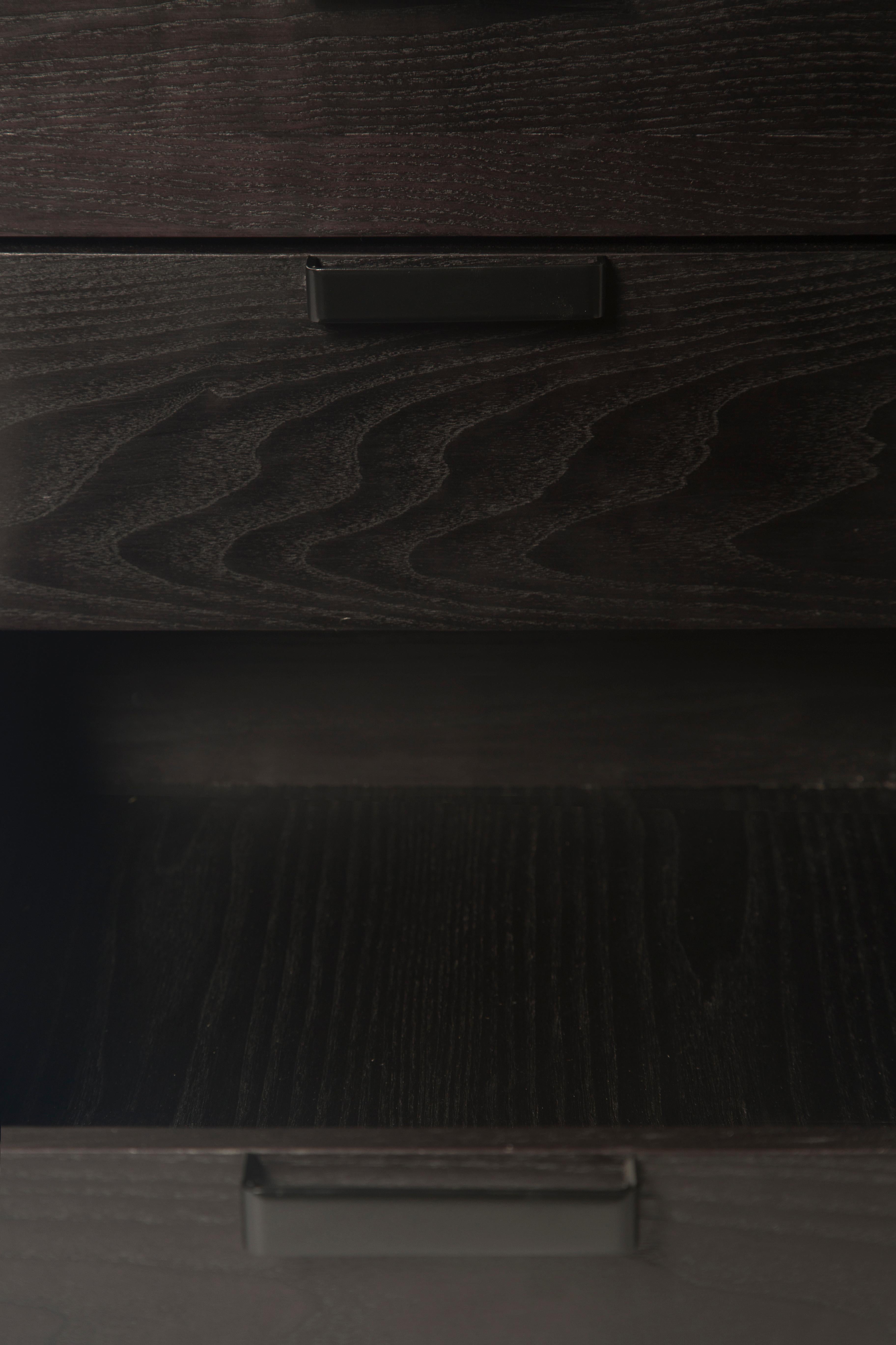 Black Desk Files Drawers Wood metal, Mid-Century Modern style inspired 3