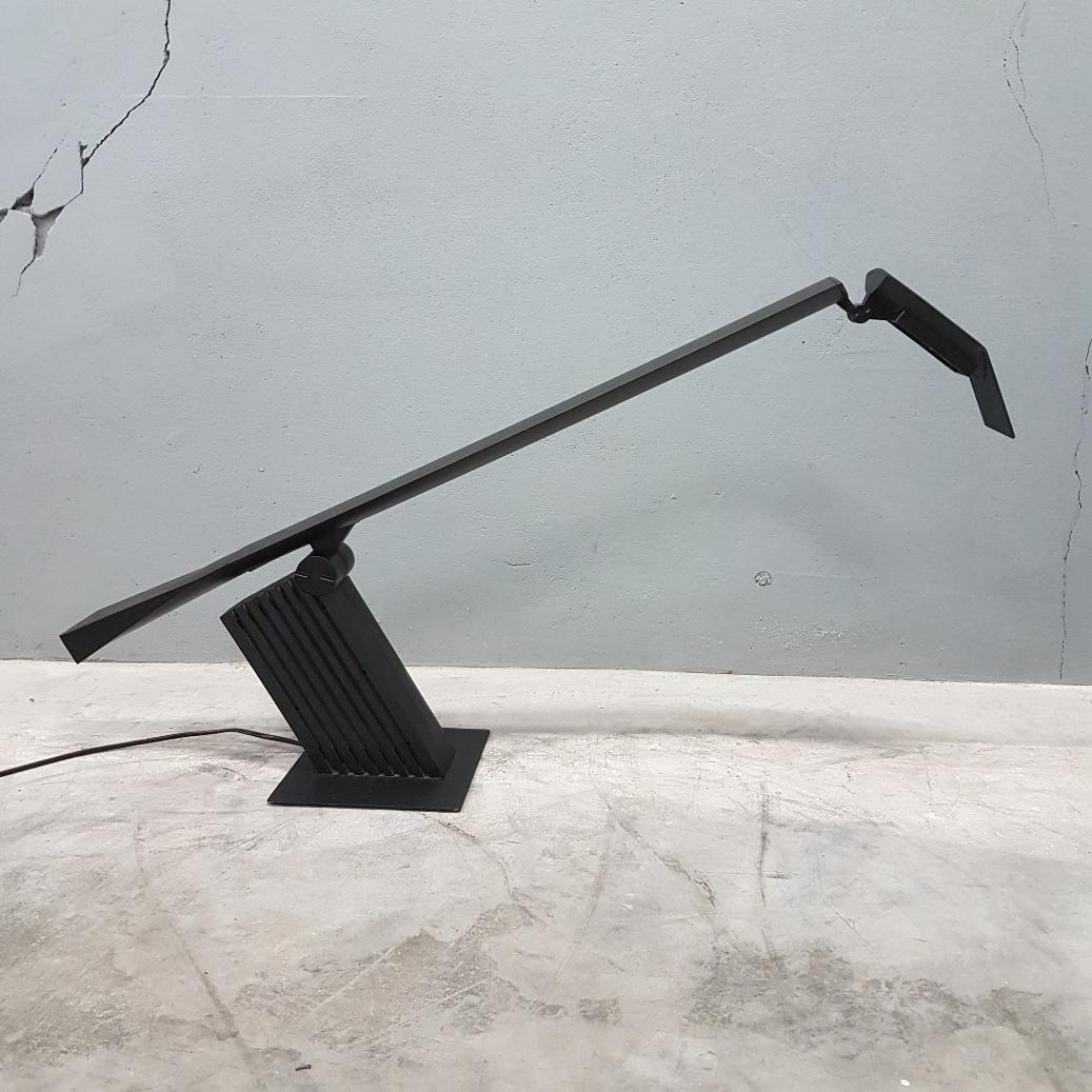 Italian Black Desk Lamp Model Condor by Hans Von Klier for Bilumen 'Marked', 1988 For Sale