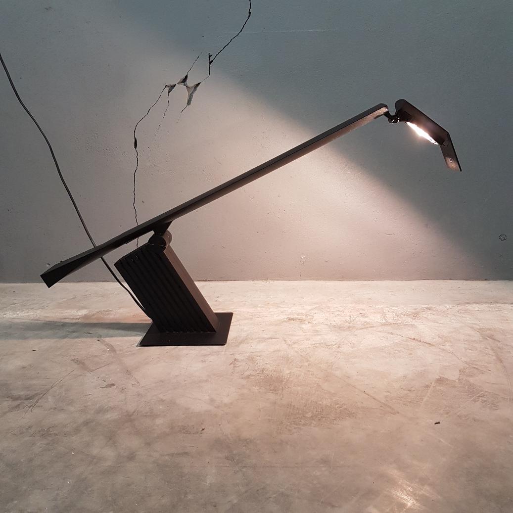 Blackened Black Desk Lamp Model Condor by Hans Von Klier for Bilumen 'Marked', 1988 For Sale