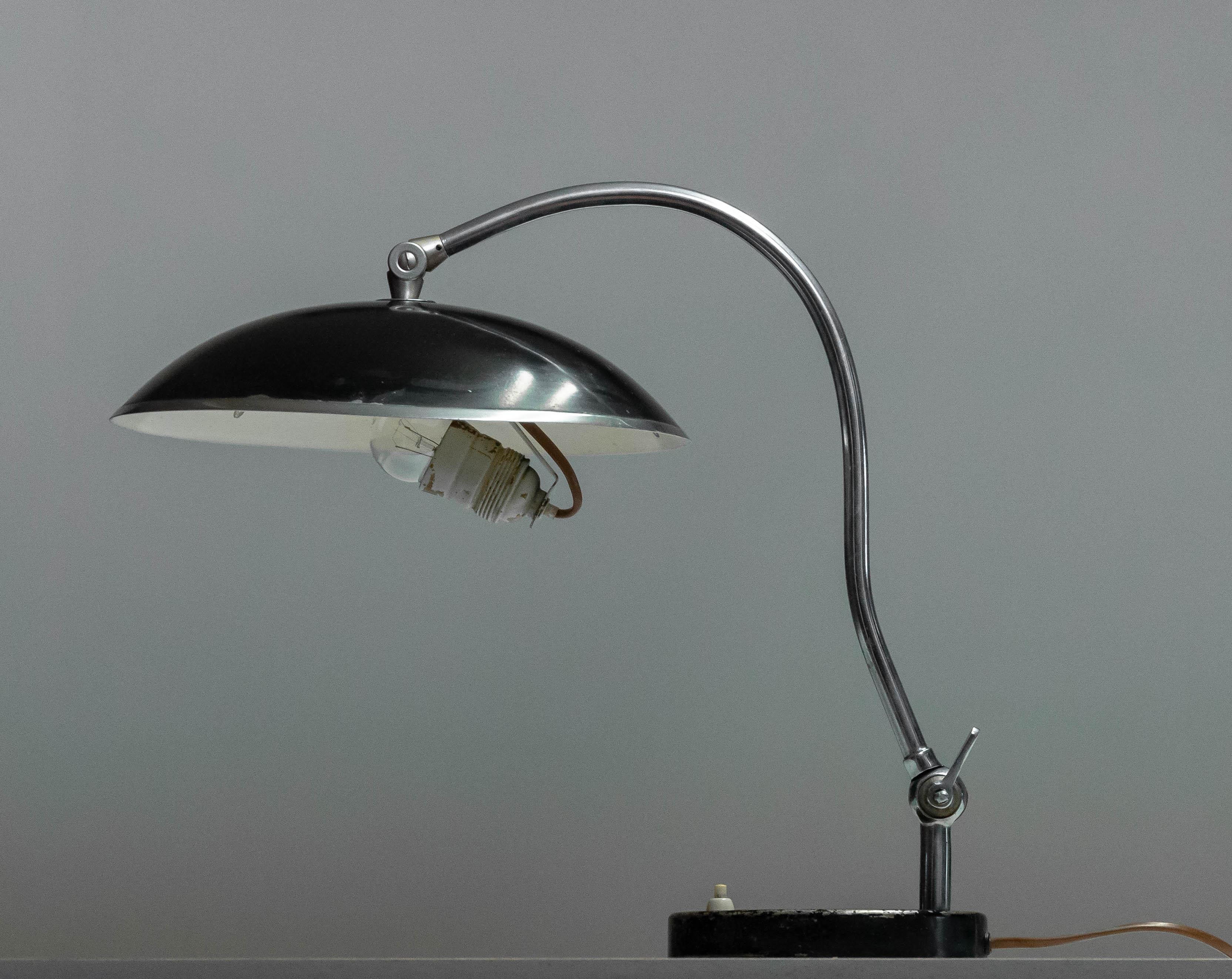 Black Desk / Table Lamp by Boréns Model 528 Simular to Svenskt Tenn 8528, 1930s For Sale 3